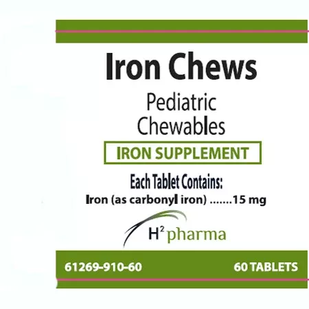 Iron Chews Pediatric Iron Supplement Tablets 15 mg, 60 Count