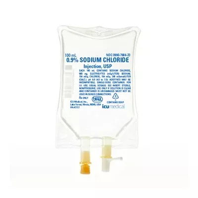 IV Bags, Sodium Chloride 0.9% IV Solution Bags for Injection 100 mL bag