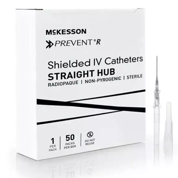 IV Catheter 16 Gauge x 1.16" Prevent R Peripheral with Button Retracting Safety Needle 50/Box