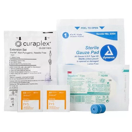IV Start Kit With Tegaderm, Alcohol Preps, Tourniquet and IV Extension Set