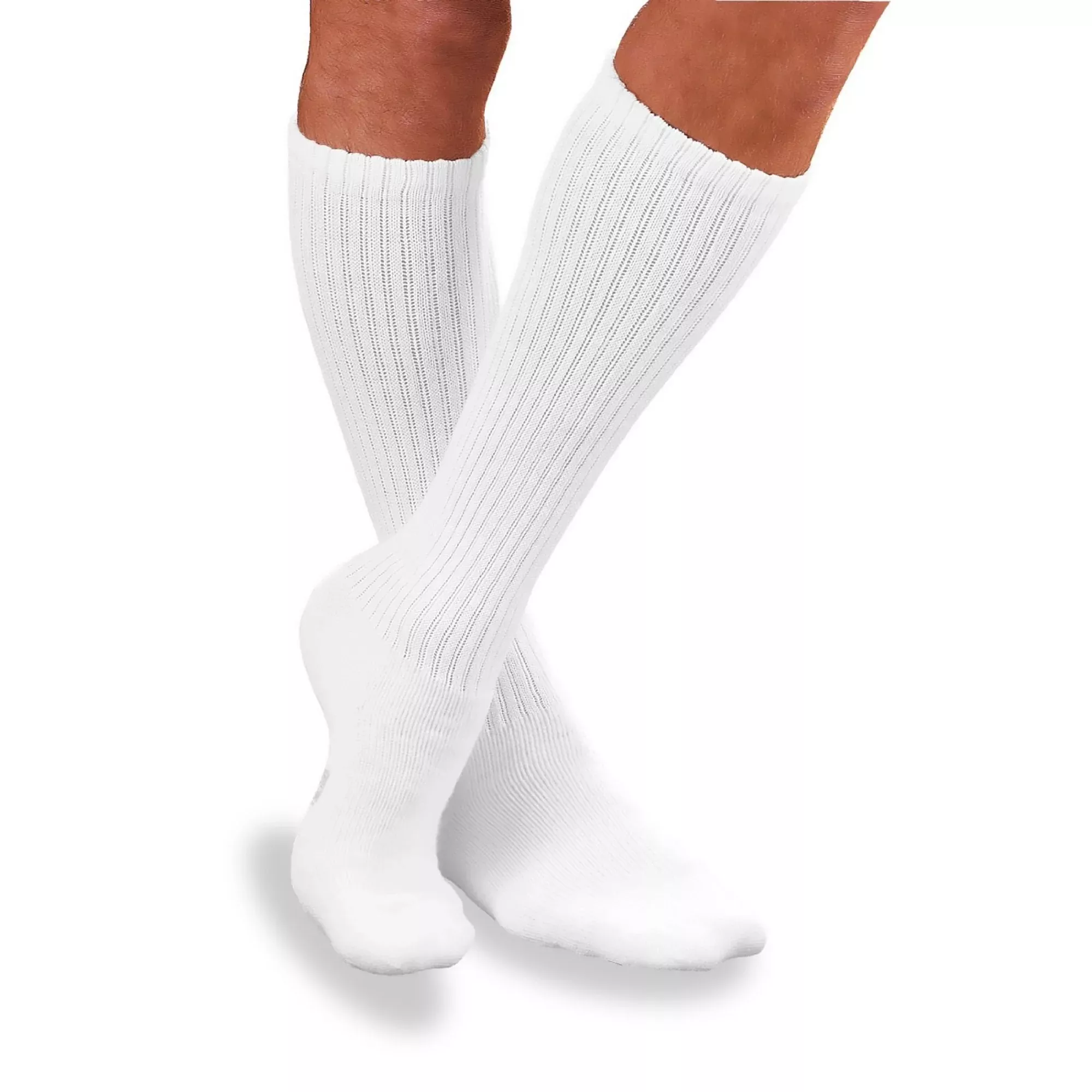 JOBST SensiFoot Diabetic Compression Socks, Knee High, White, Closed Toe, Large, 1 Pair