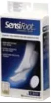 JOBST SensiFoot Diabetic Sock, Compression Crew Sock, Closed Toe, Large, Black, 1 Pair