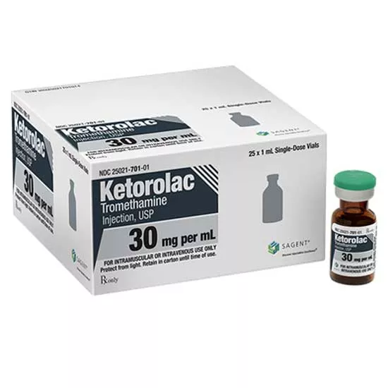 Ketorolac Tromethamine Injection 30 mg Per 1 mL Vials x 25 Pack (Rx)