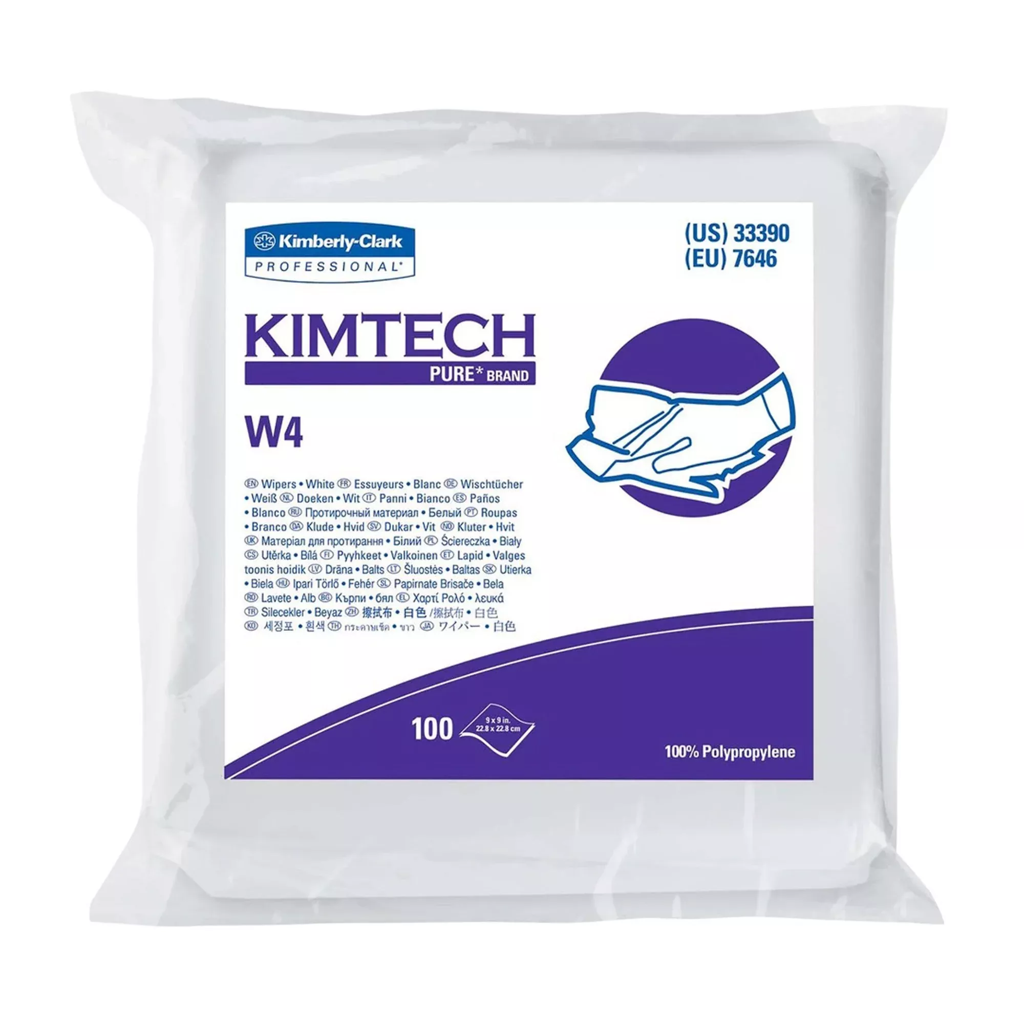 Kimtech™ Pure W4 Cleanroom Wipe, 100 per Box, 1 Case of 500