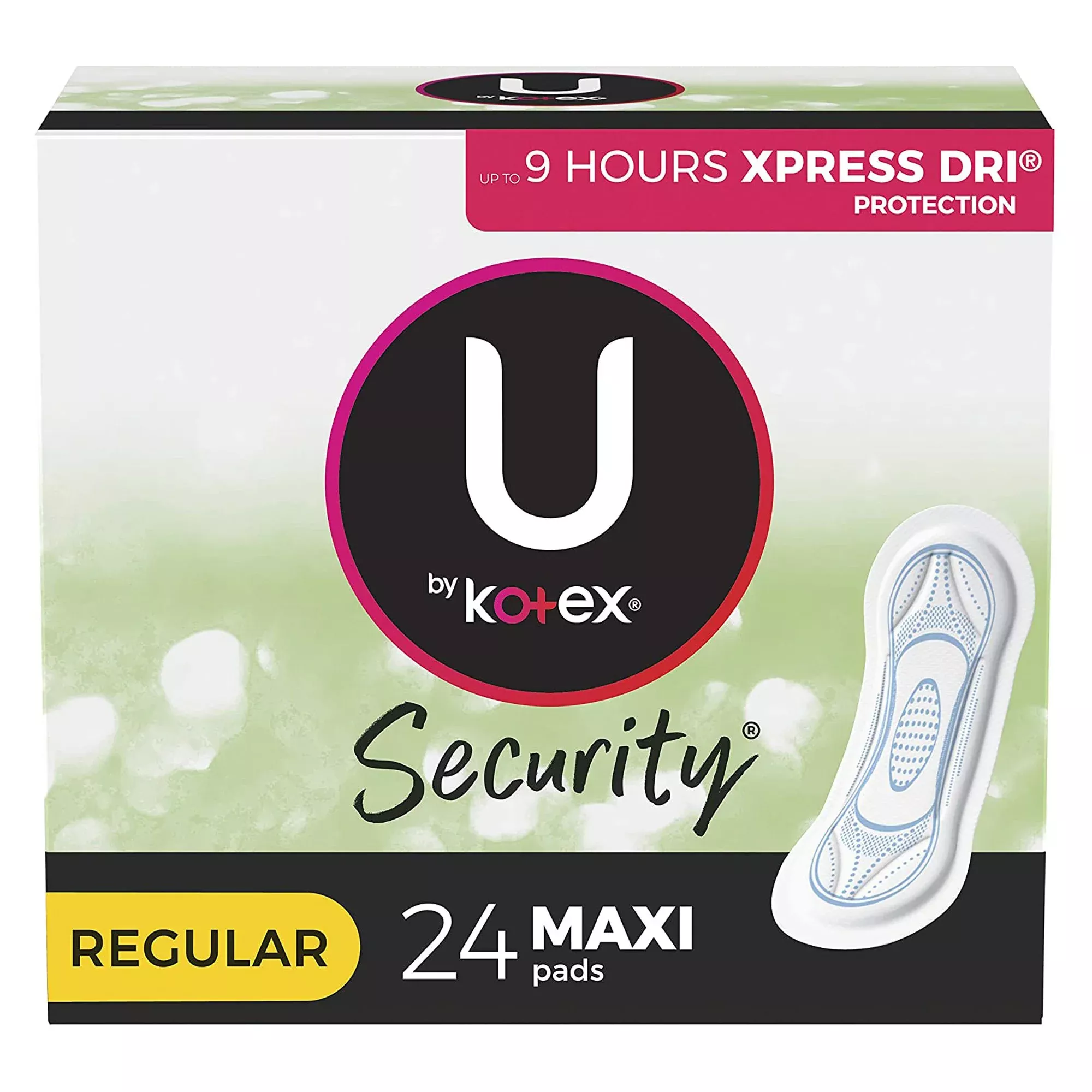 Kotex Security Maxi Feminine Pad, Regular, 1 Case of 144