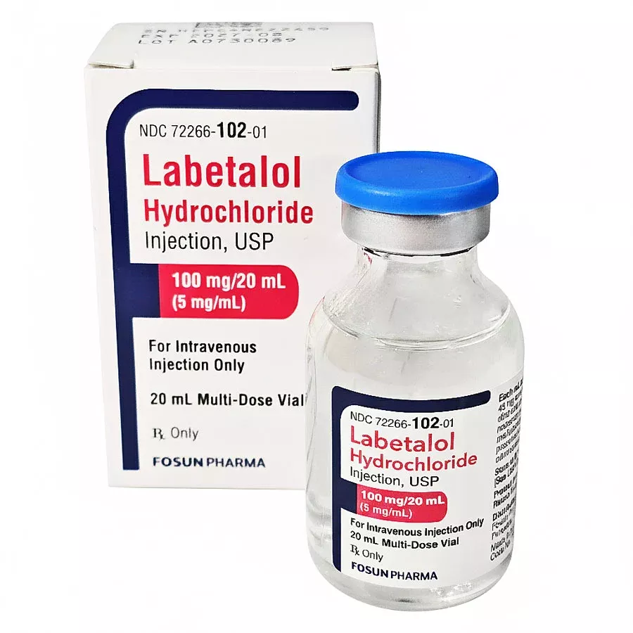 Labetalol Hydrochloride injection 100 mg/20 mL (5 mg/ mL) Multiple Dose Vial 20 mL (RX)