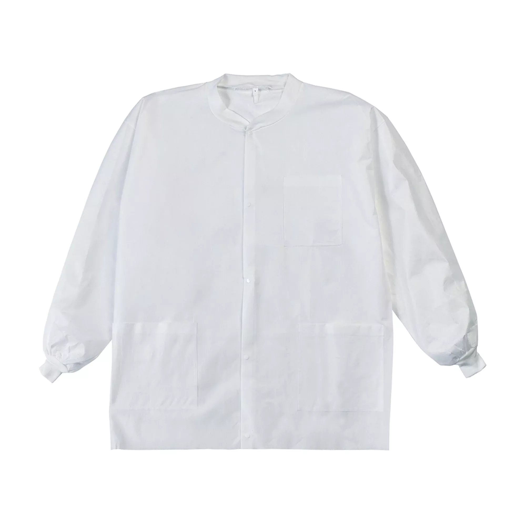 LabMates Lab Jacket, Large, White, 1 Case of 50