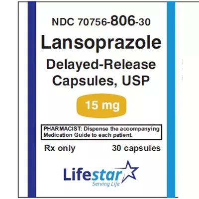 Lansoprazole 15 mg Delayed-Release Capsules by Lifestar 30 Count (RX)