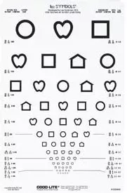 Lea Symbols Distance Vision Eye Chart, 1 Each