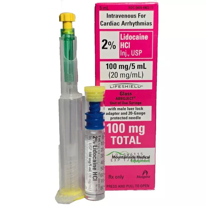 Lidocaine 2% for Injection, 5mL ABBOJECT Glass Syringe, (EACH) (Rx)