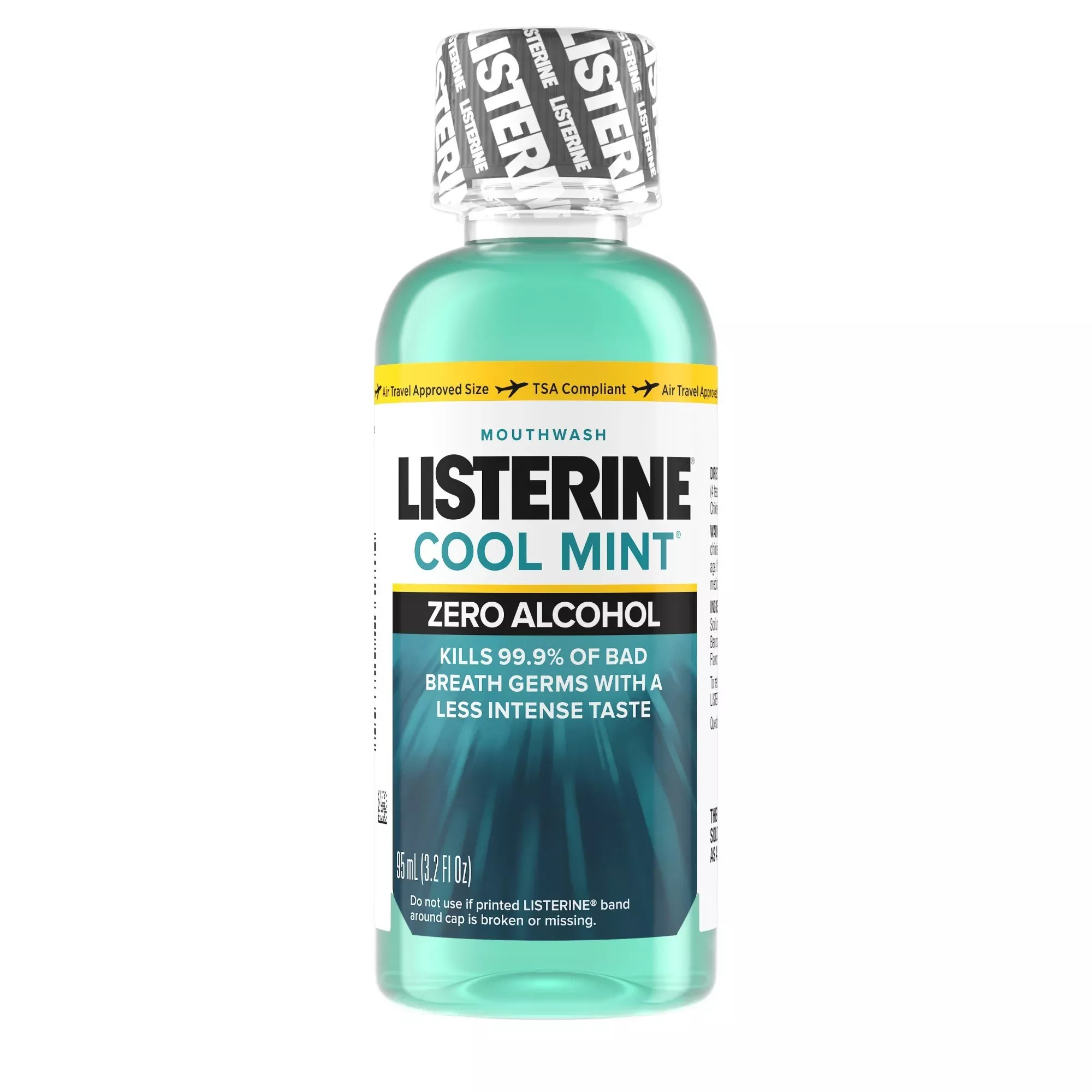 Listerine Zero Clean Mint Mouthwash, 3.2 oz. Bottle, 1 Case of 24