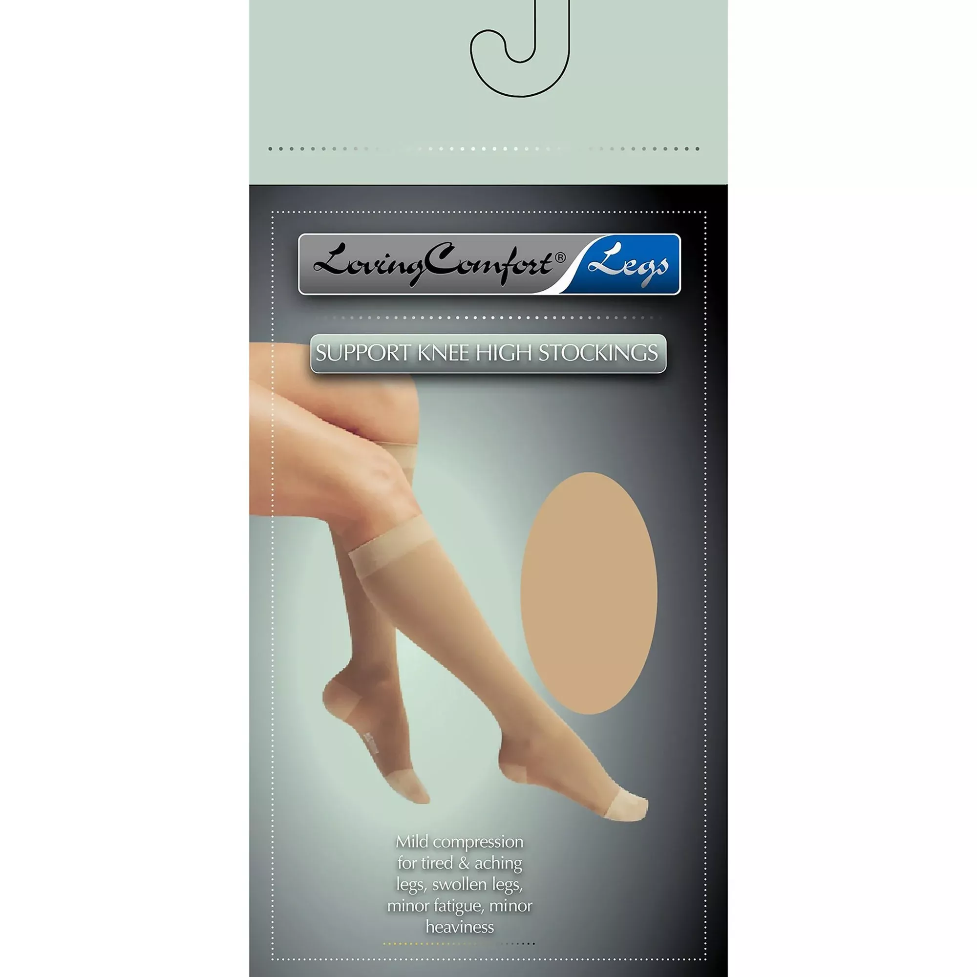 Loving Comfort Compression Knee-High Stockings, Large, Beige, 1 Pair of 2