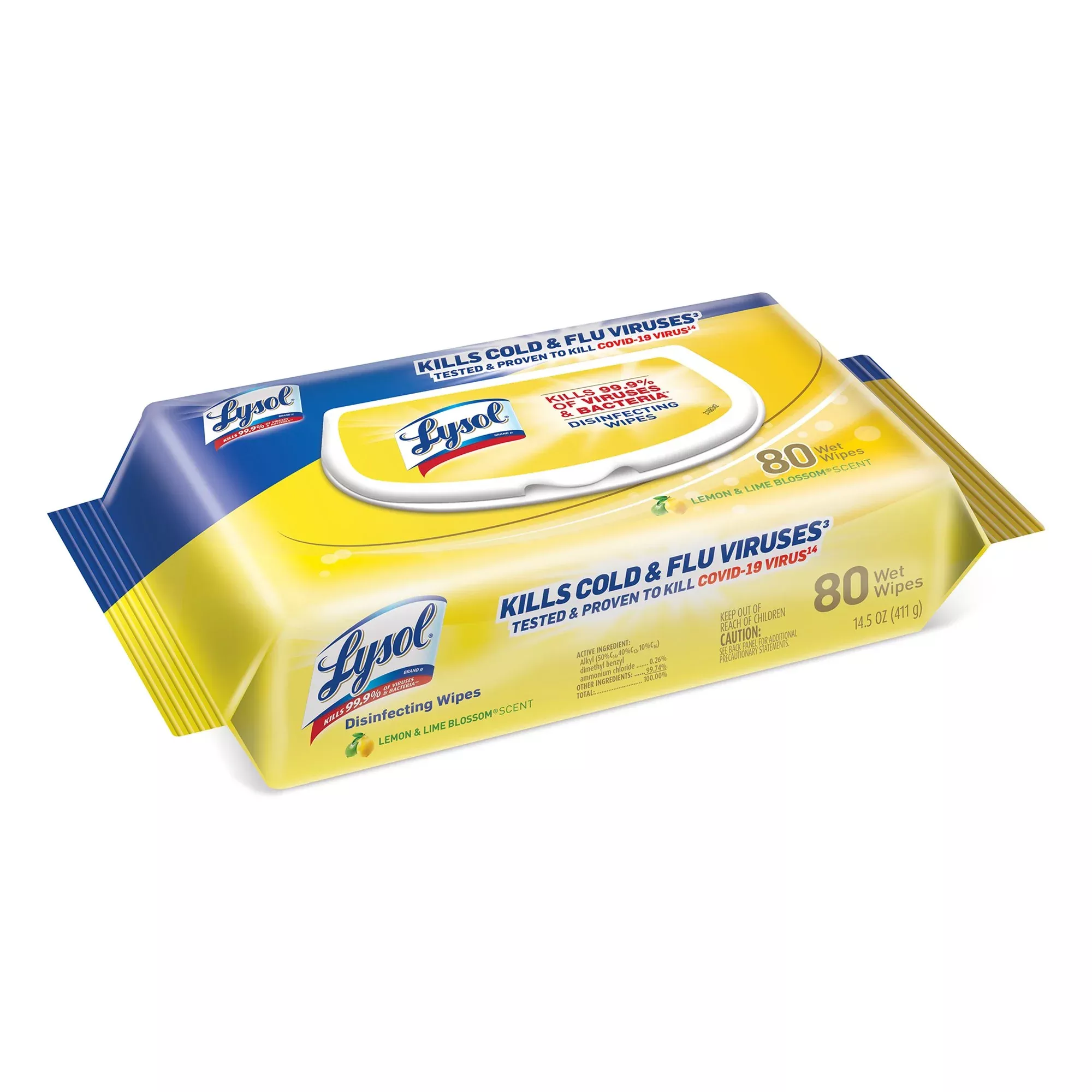 Lysol Premoistened Surface Disinfectant Wipes, 1 Case of 6