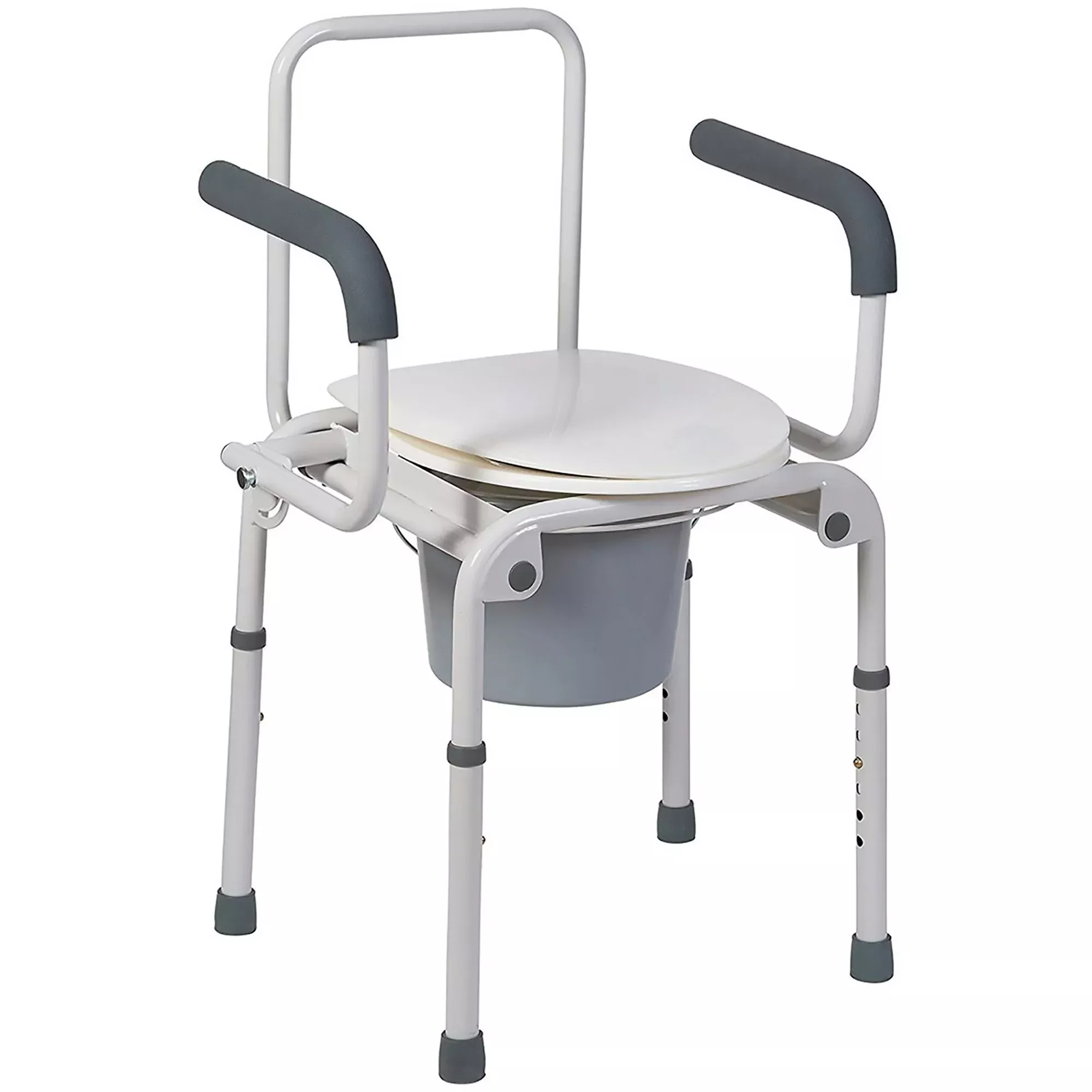 Mabis Drop-Arm Steel Commode, 1 Each
