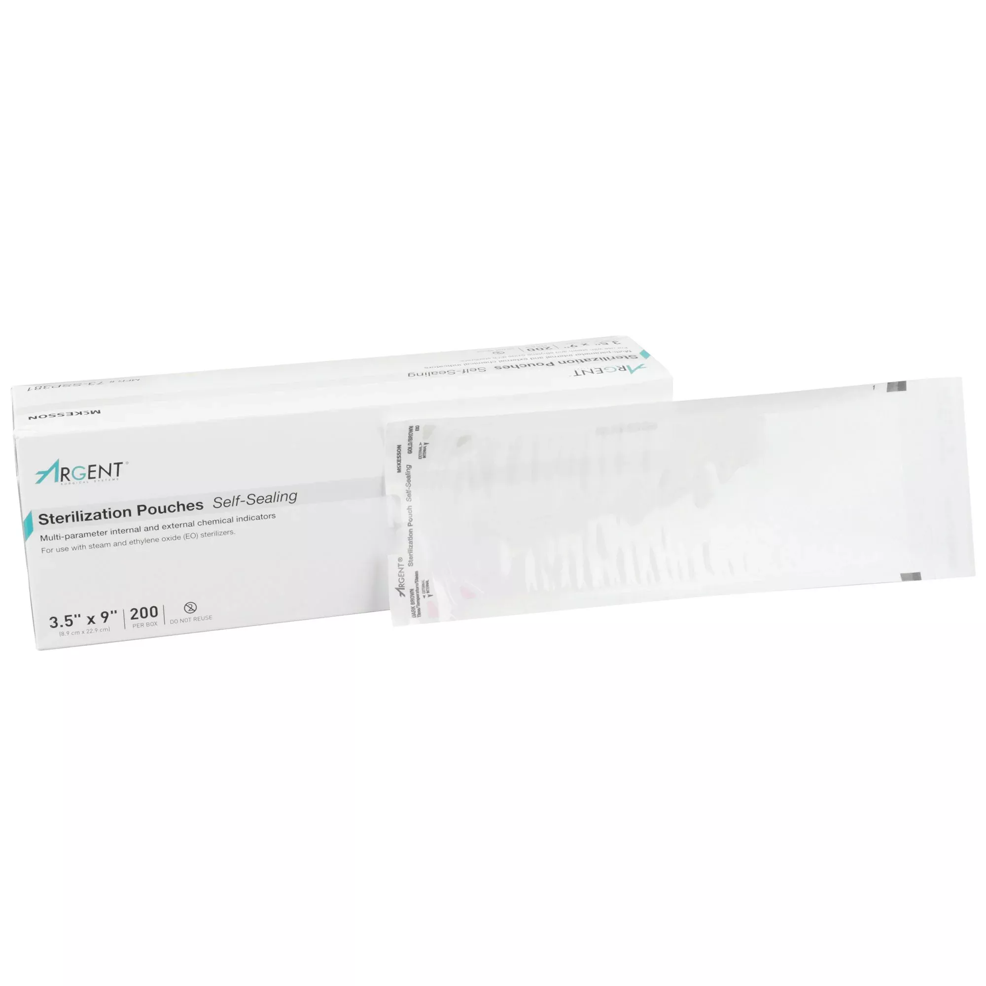 McKesson Argent Sure-Check Sterilization Pouch, 3½ x 9 Inch, 1 Box