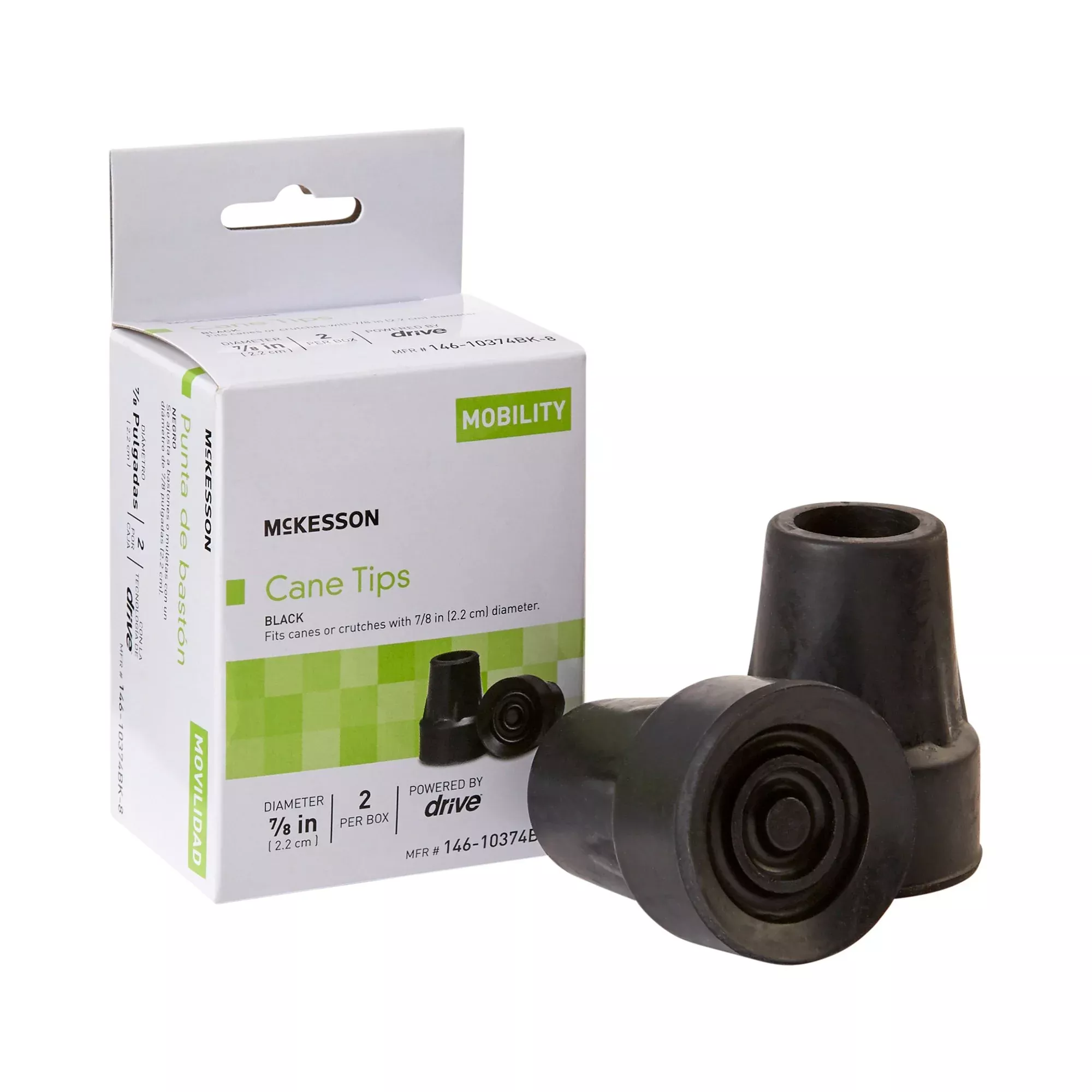McKesson Cane / Crutch Tip, 7/8 Inch Diameter, 1 Box