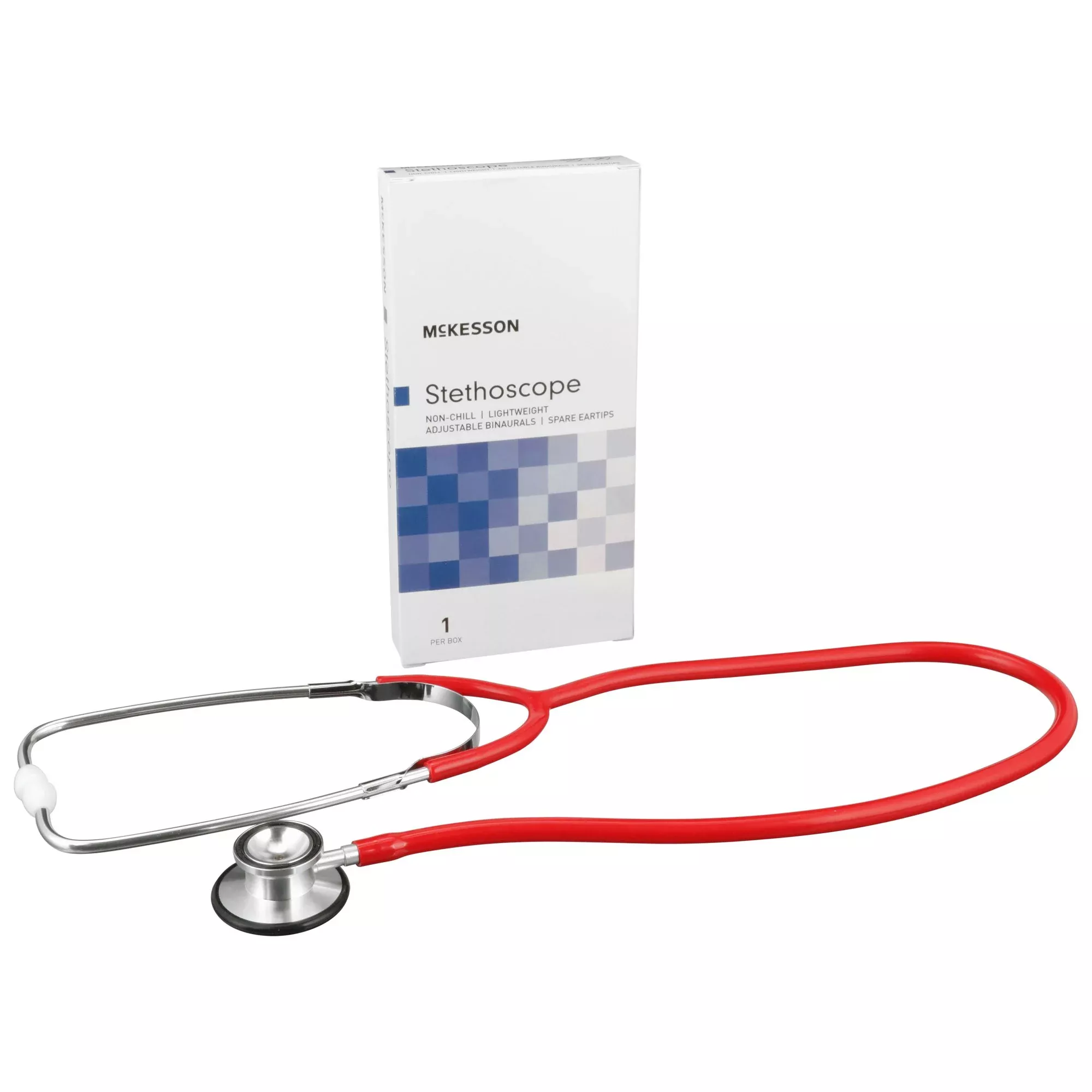 McKesson Classic Dual Head Stethoscope, Red, 1 Each