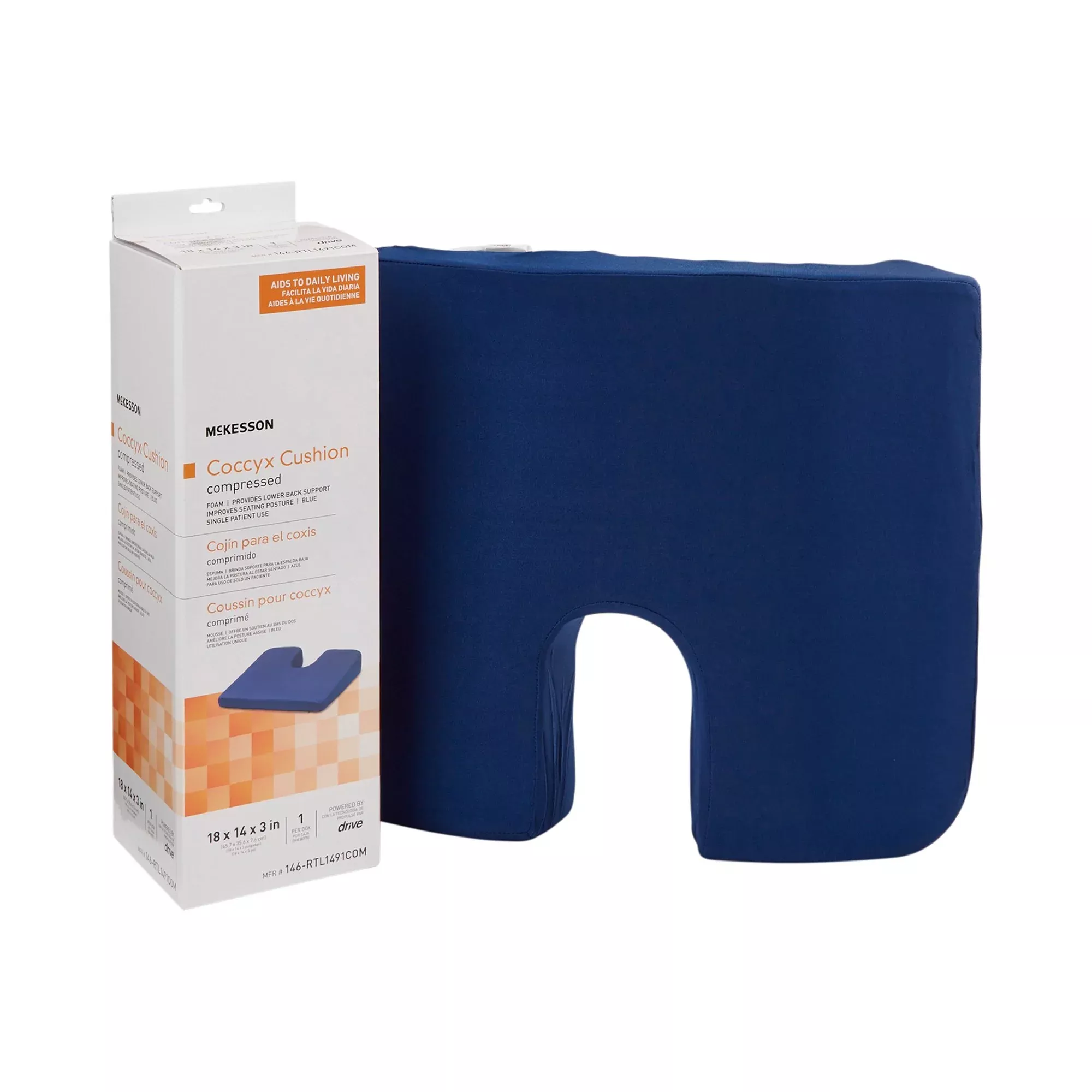 McKesson Compressed Coccyx Cushion, 1 Case of 4