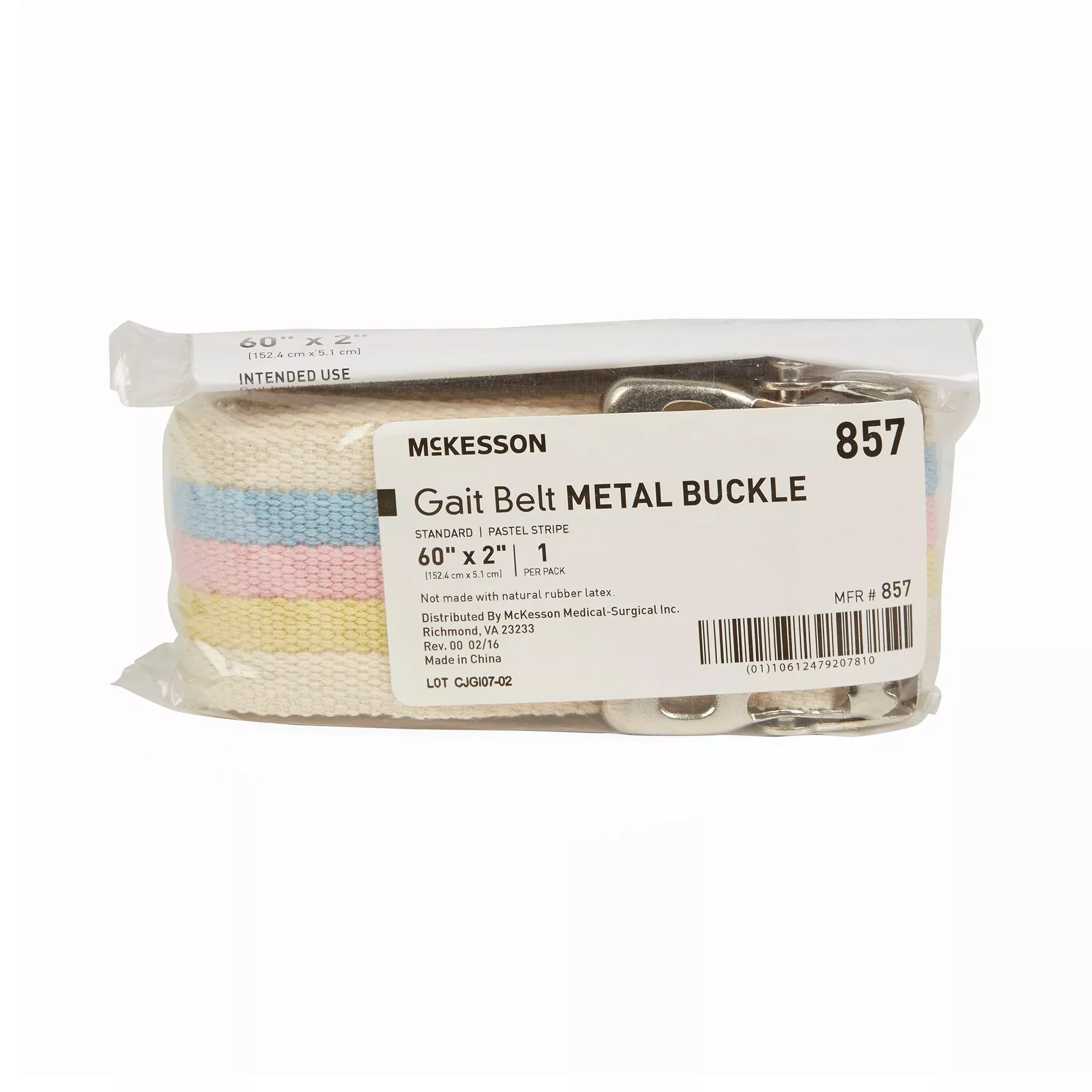 McKesson Gait Belt, 60 Inch, Pastel Stripe, 1 Case of 48