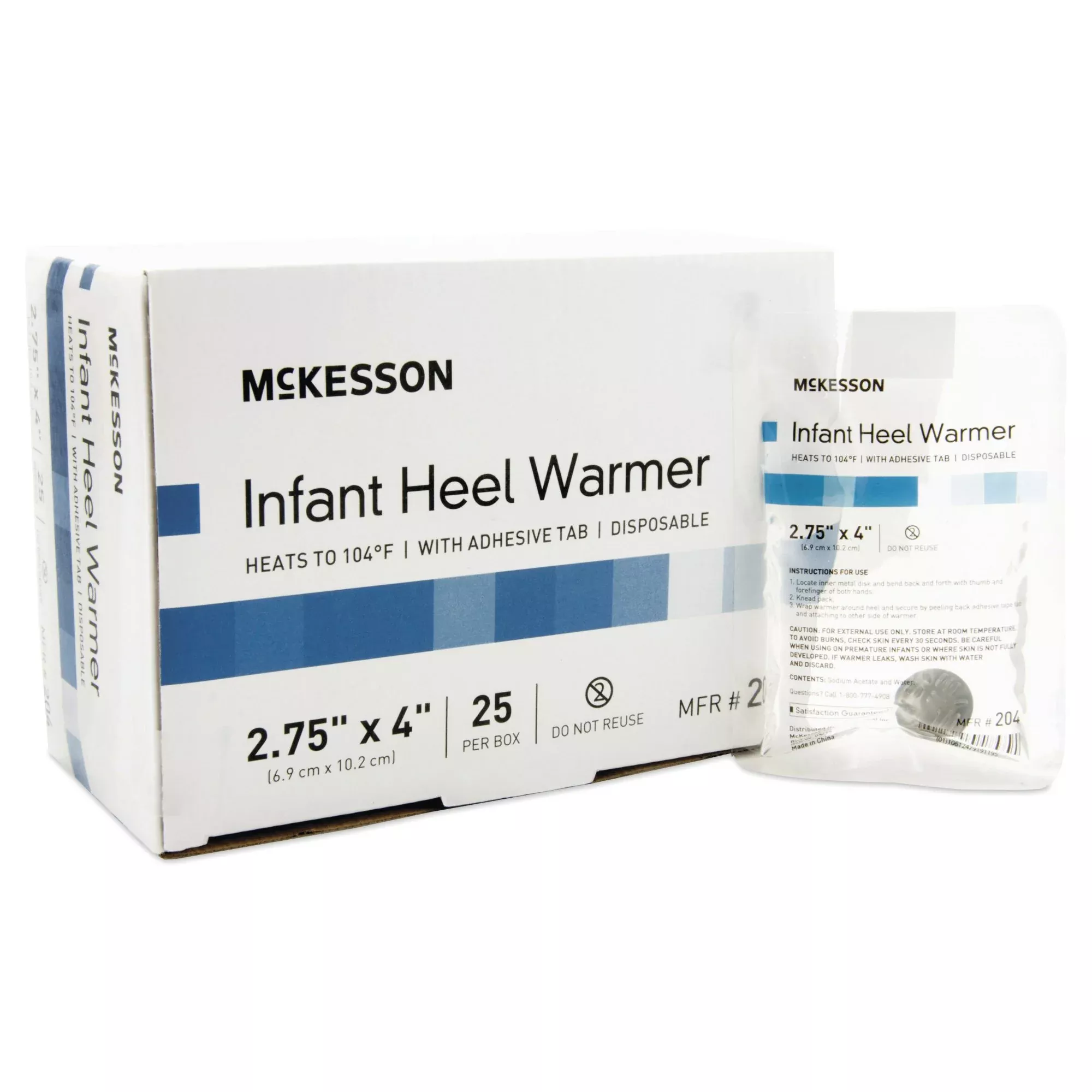 McKesson Infant Heel Warmer, 2¾ x 4 Inch, 1 Box of 25