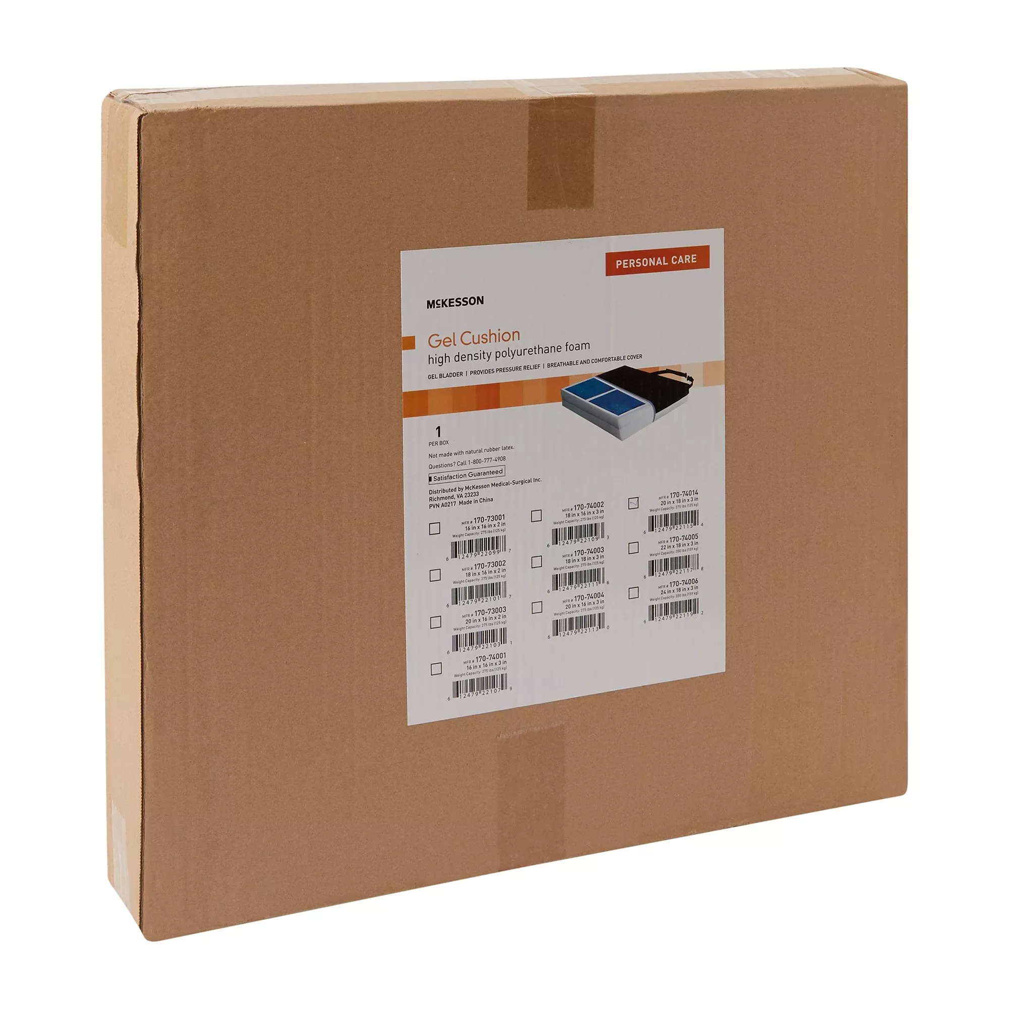 McKesson Molded Foam Seat Cushion, 20 x 18 x 3 in, 1 Case of 4