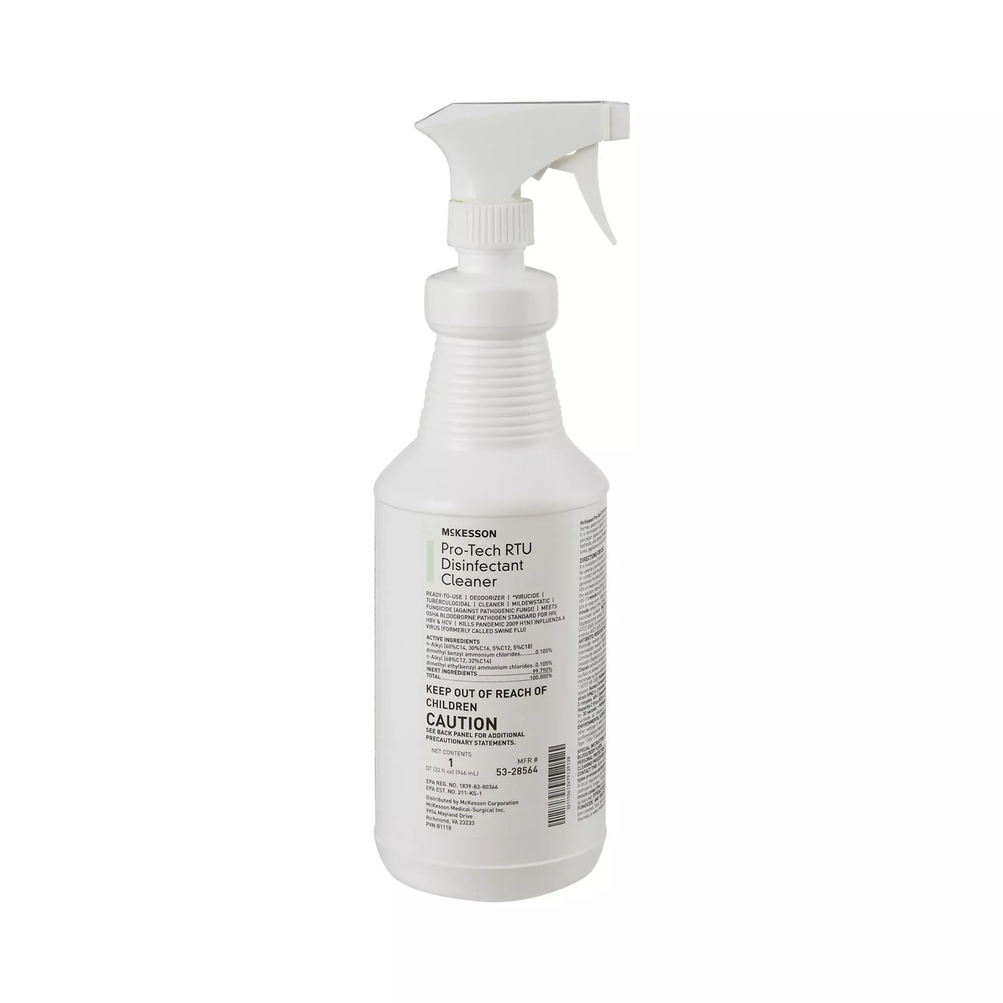 McKesson Pro-Tech Surface Disinfectant Cleaner Alcohol-Based Liquid, Non-Sterile, Floral Scent, 1 gal Jug, 1 Case of 4