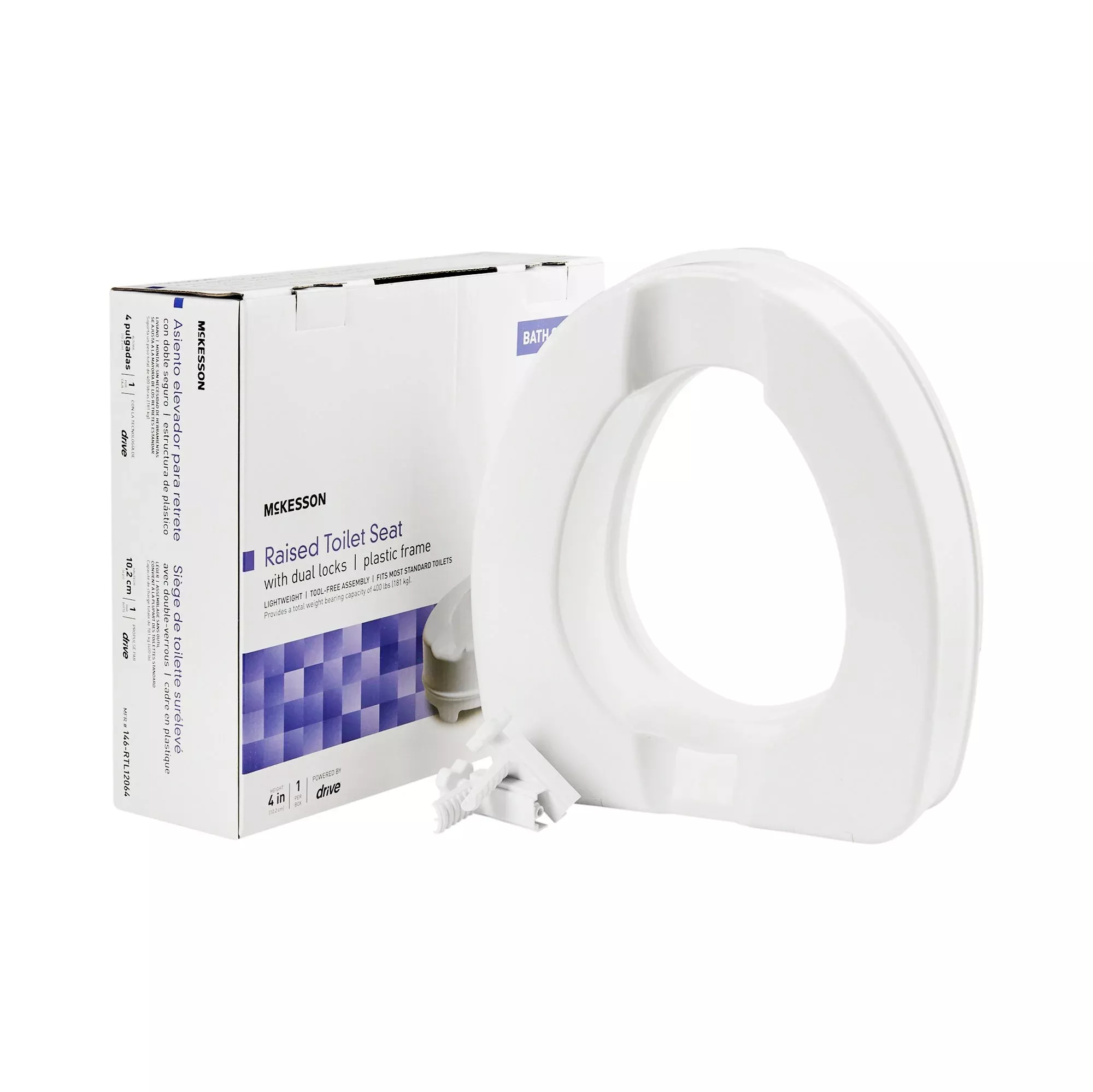 McKesson Raised Toilet Seat, 4-Inch Height, 1 Each