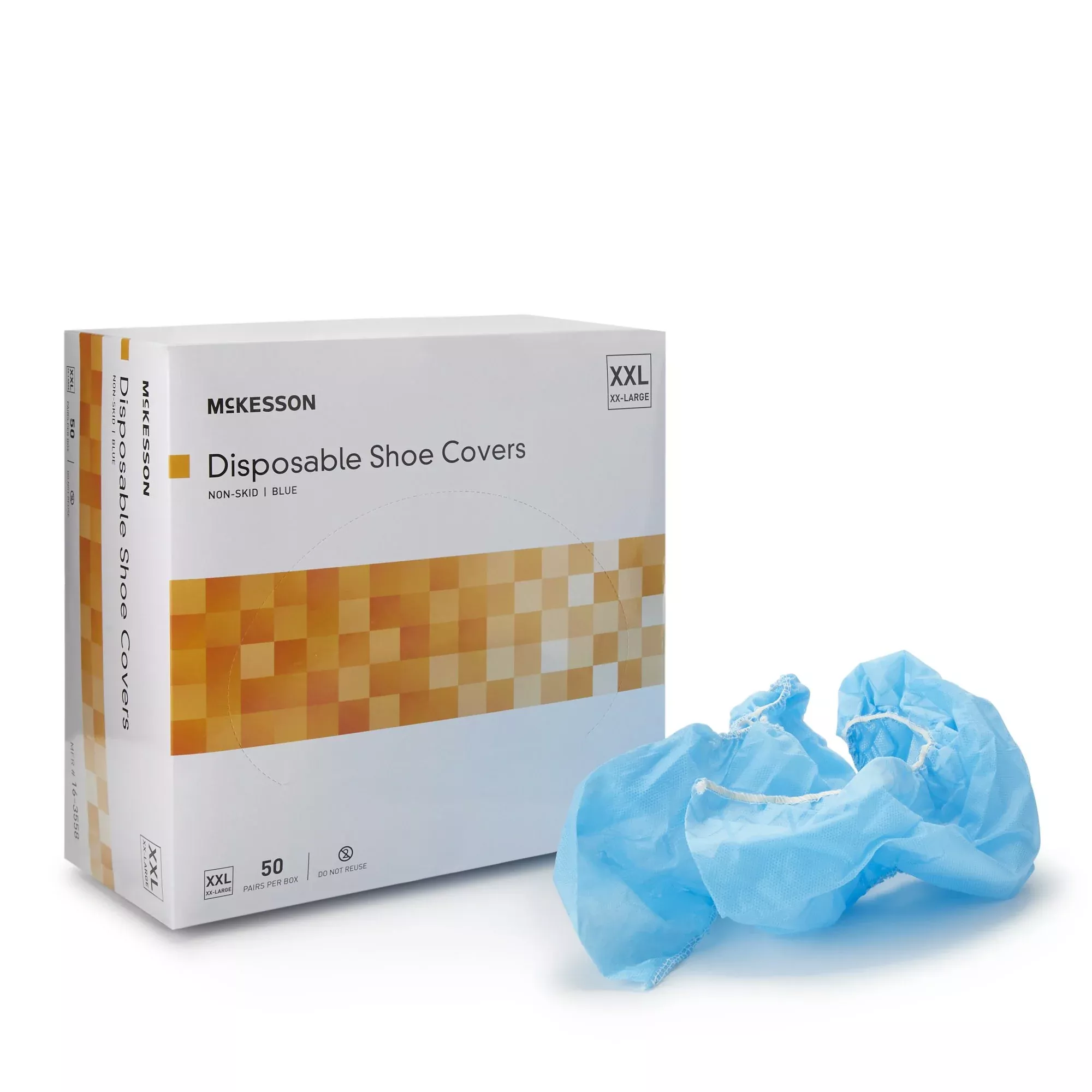 McKesson Shoe Covers, 2X-Large, Nonskid Sole, Blue, 1 Box
