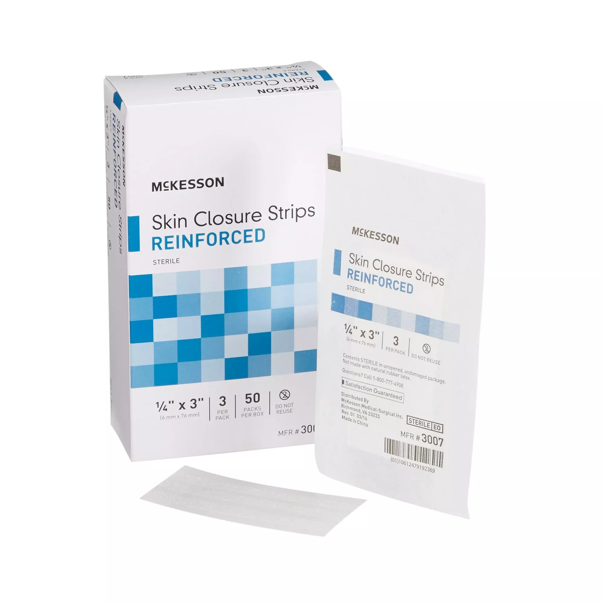 McKesson Skin Closure Strip, ¼ X 3 Inch, 1 Box of 50