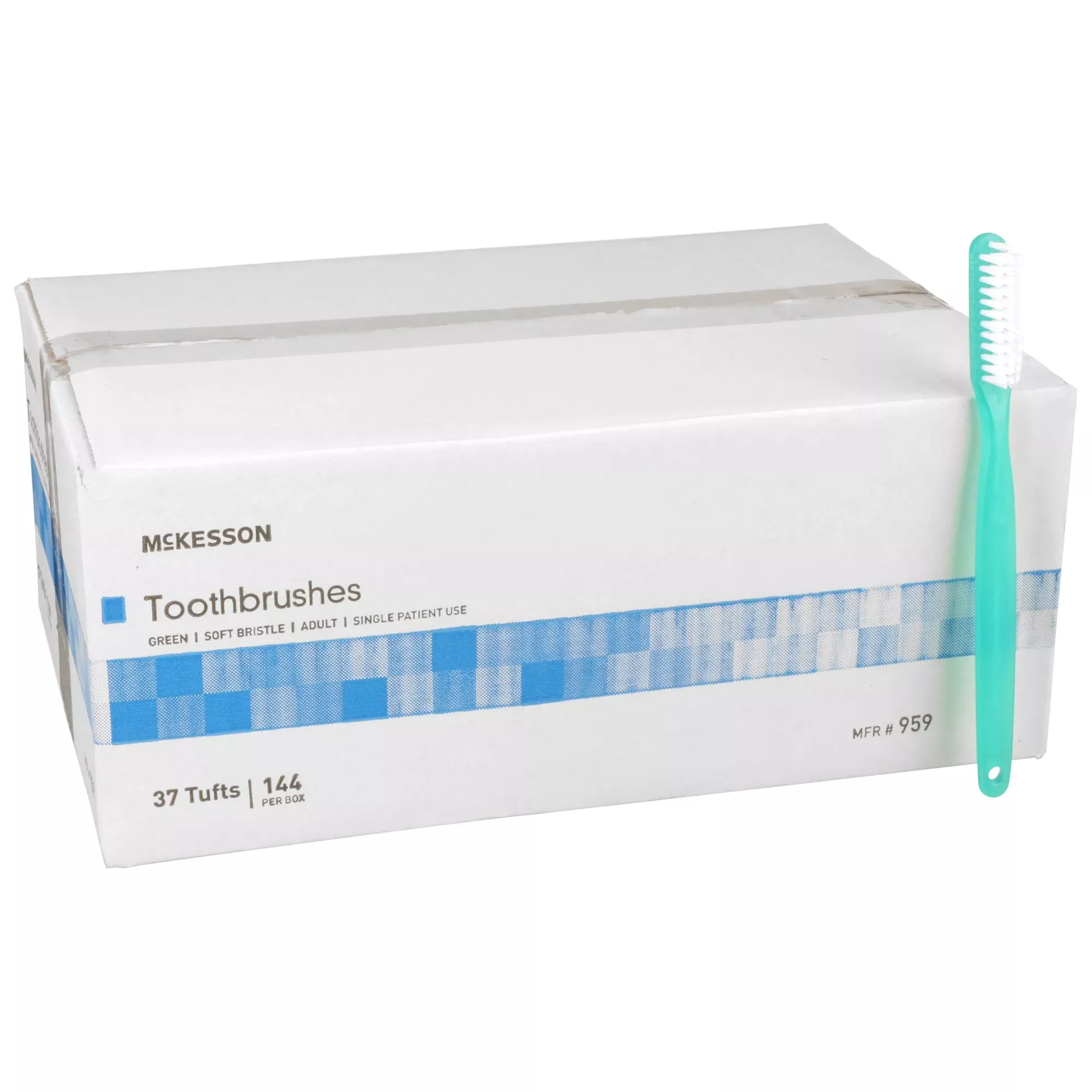 McKesson Soft Bristle Straight Toothbrush, 1 Box of 144