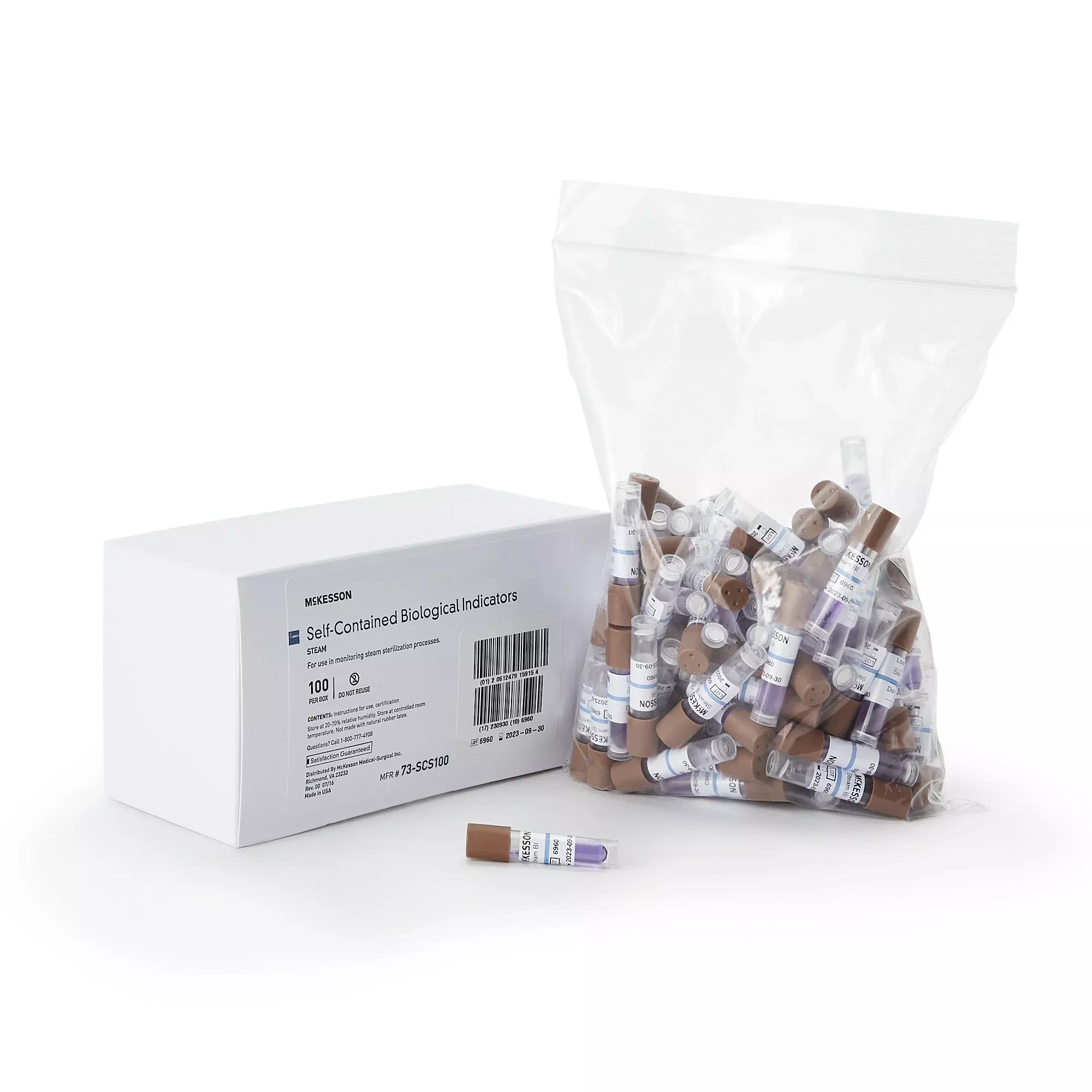 McKesson Sterilization Biological Indicator Vial, 1 Box of 100