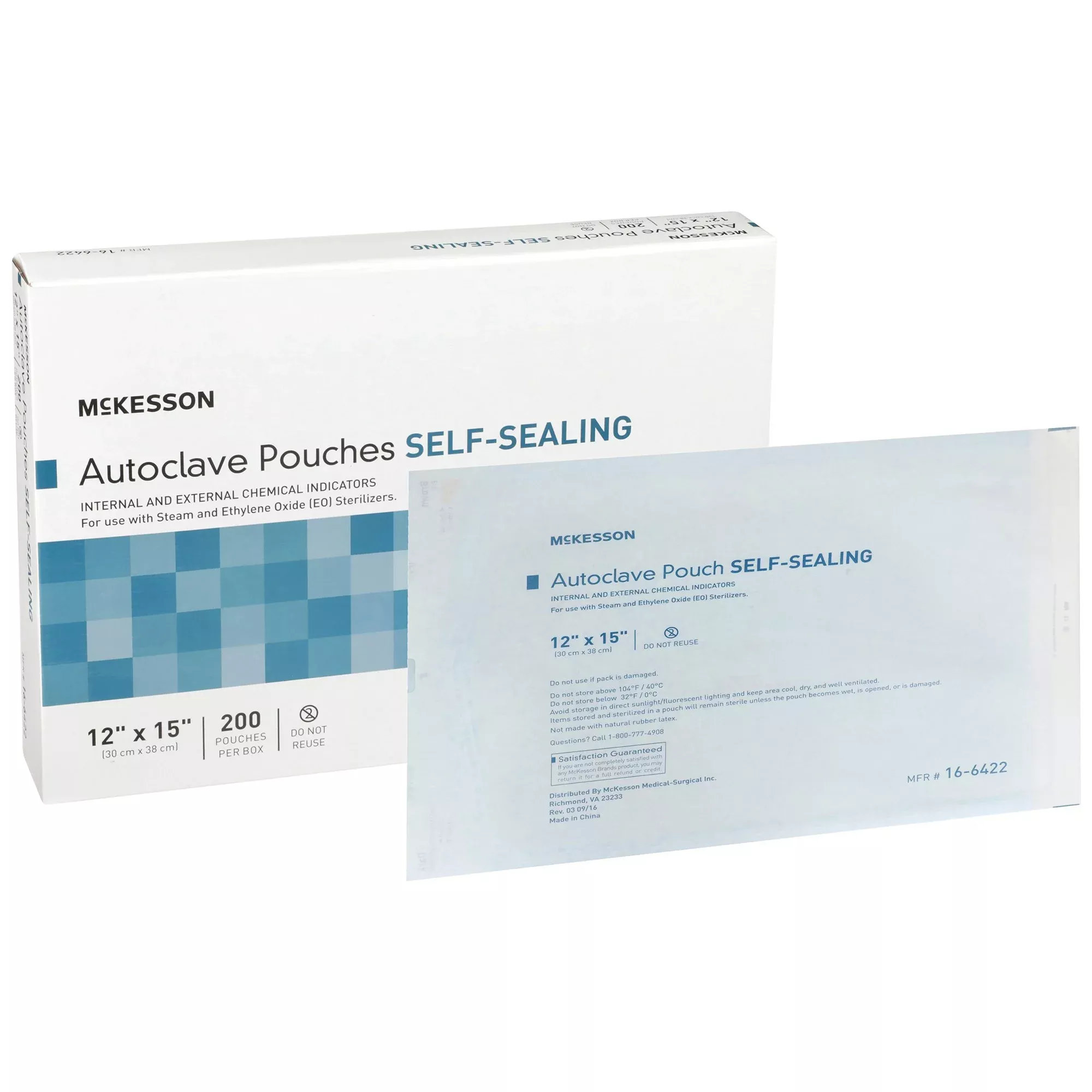 McKesson Sterilization Pouch, 12 x 15 Inch, 1 Box of 200