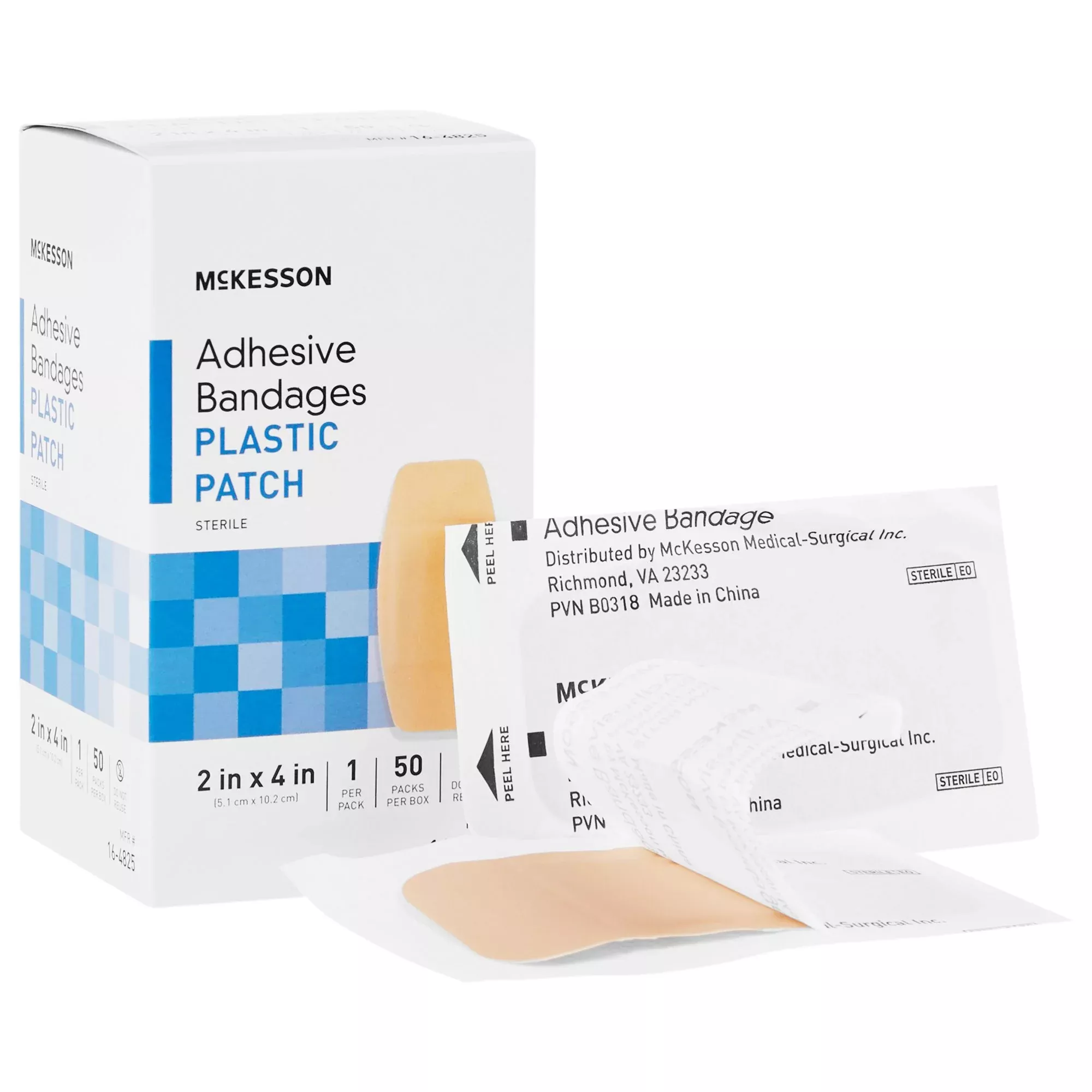 McKesson Tan Adhesive Strip, 2 x 4 Inch, 1 Box