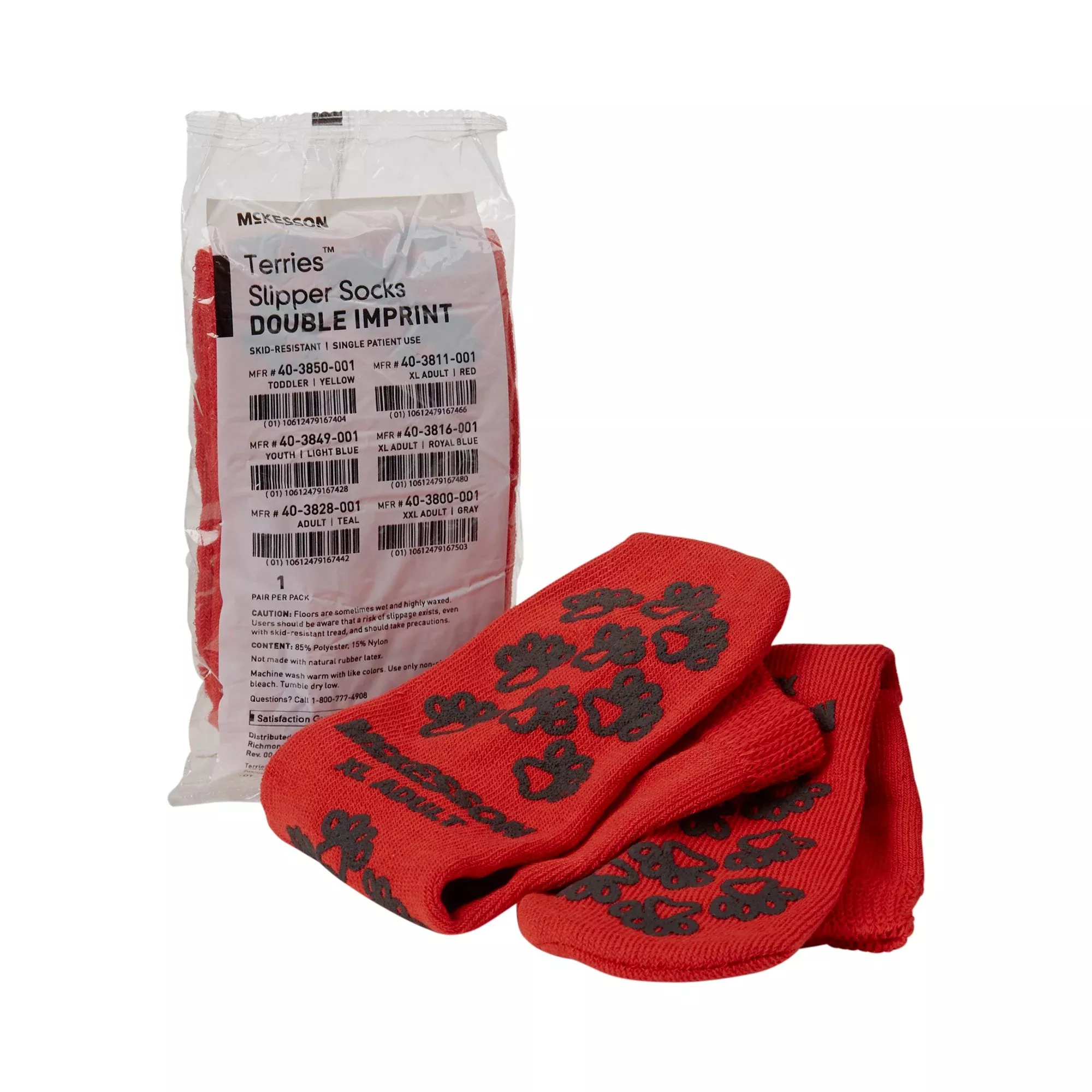 McKesson Terries™ Adult Slipper Socks, X-Large, 1 Case of 48