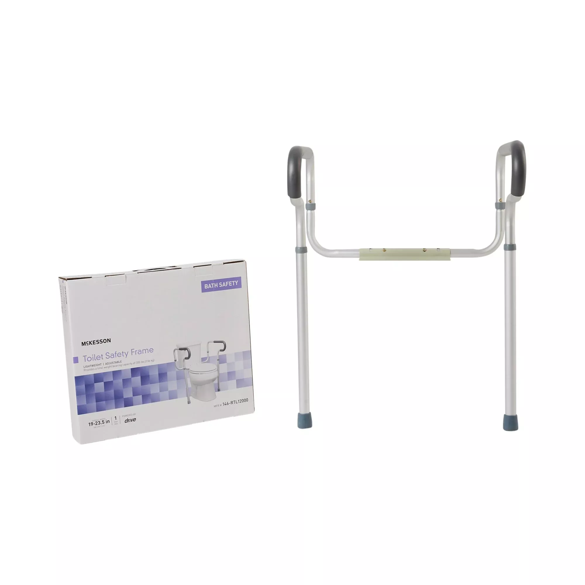 McKesson Toilet Safety Rail, Gray Aluminum, 1 Case of 4