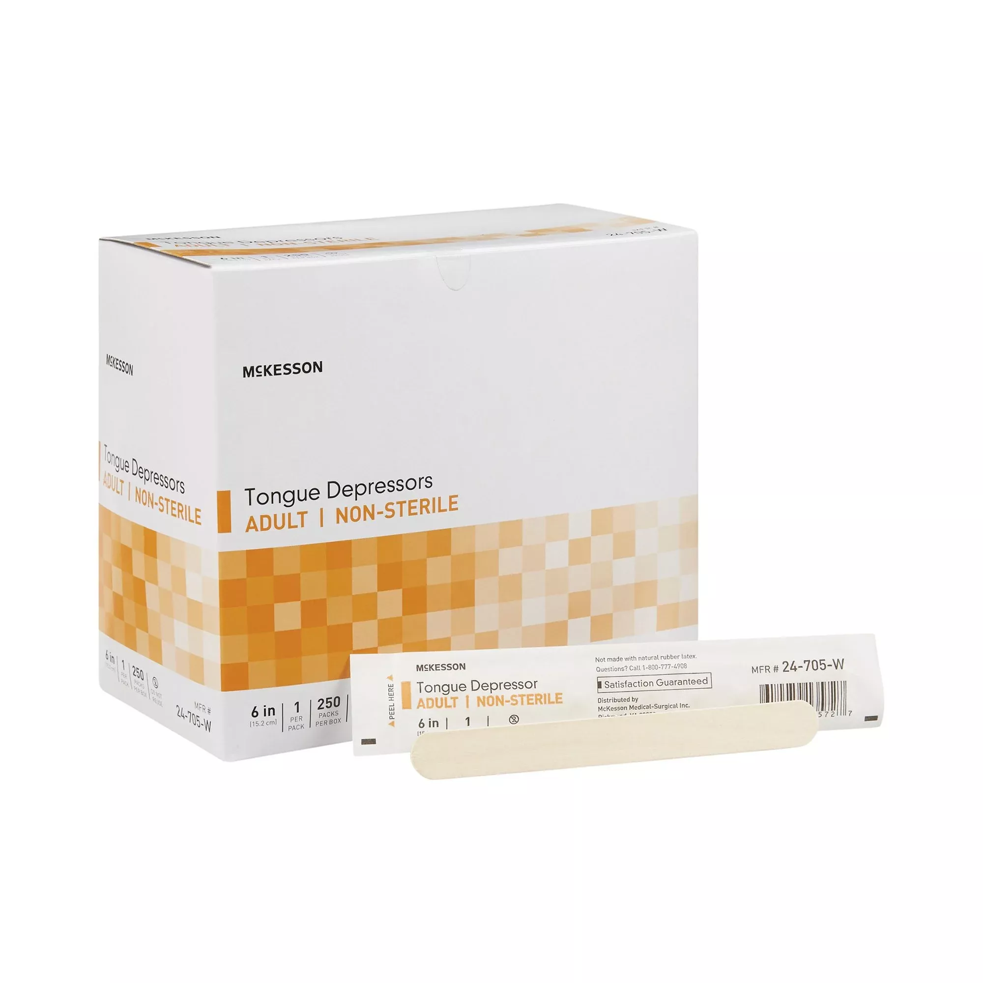 McKesson Tongue Depressor, Wood, 6 Inch, 1 Box