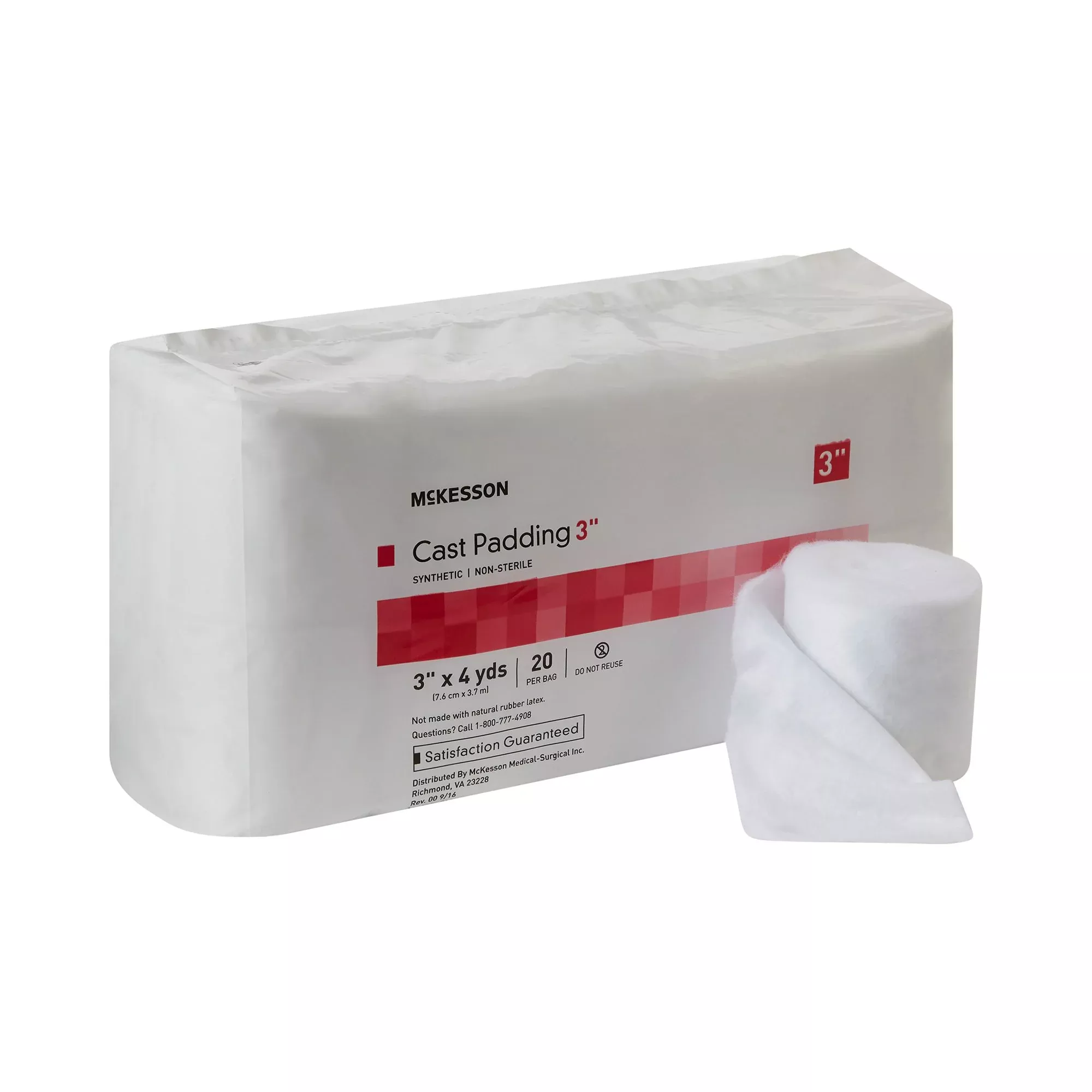 McKesson White Polyester Cast Padding, 3 Inch x 4 Yard, 1 Bag of 20