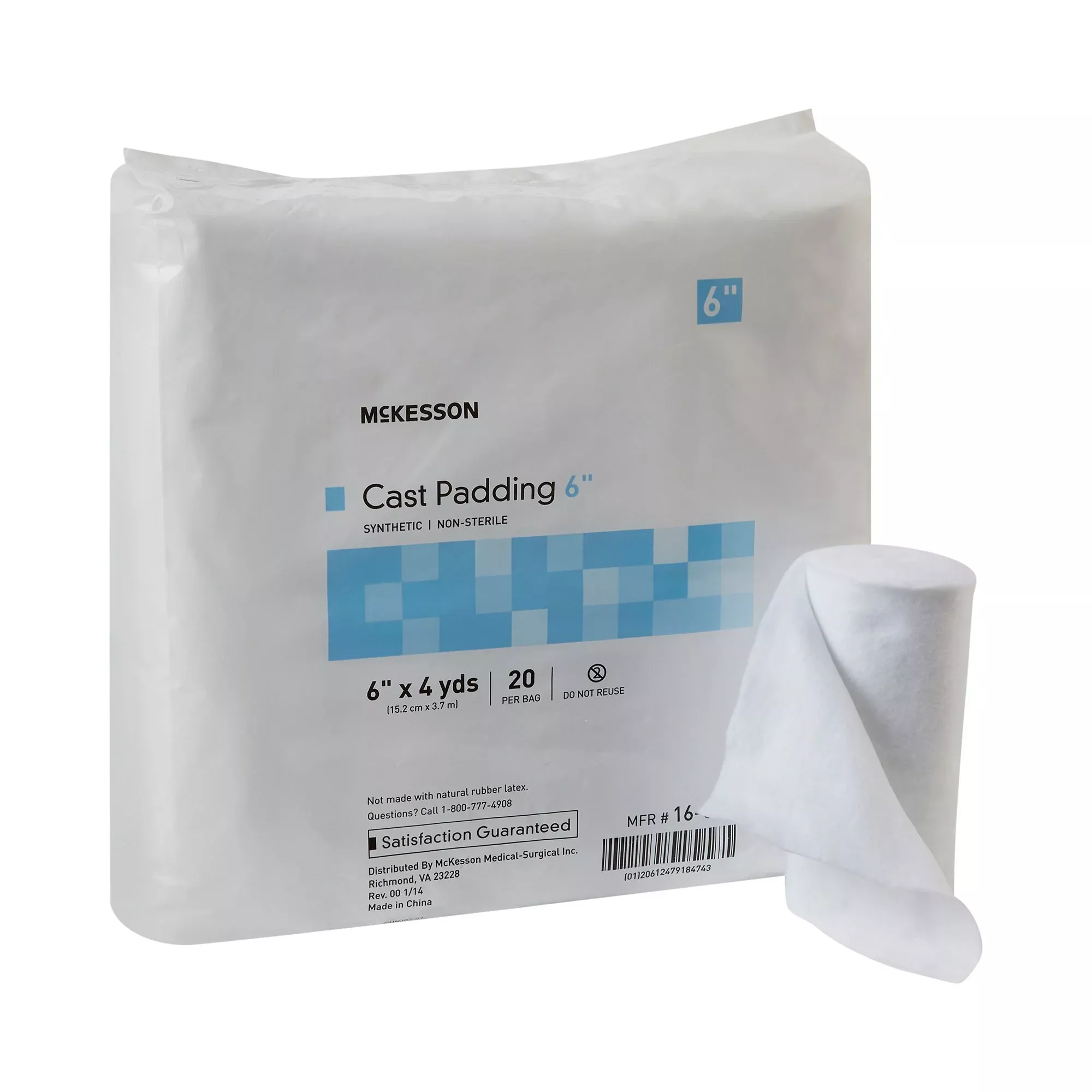 McKesson White Polyester Cast Padding, 6 Inch x 4 Yard, 1 Bag of 20