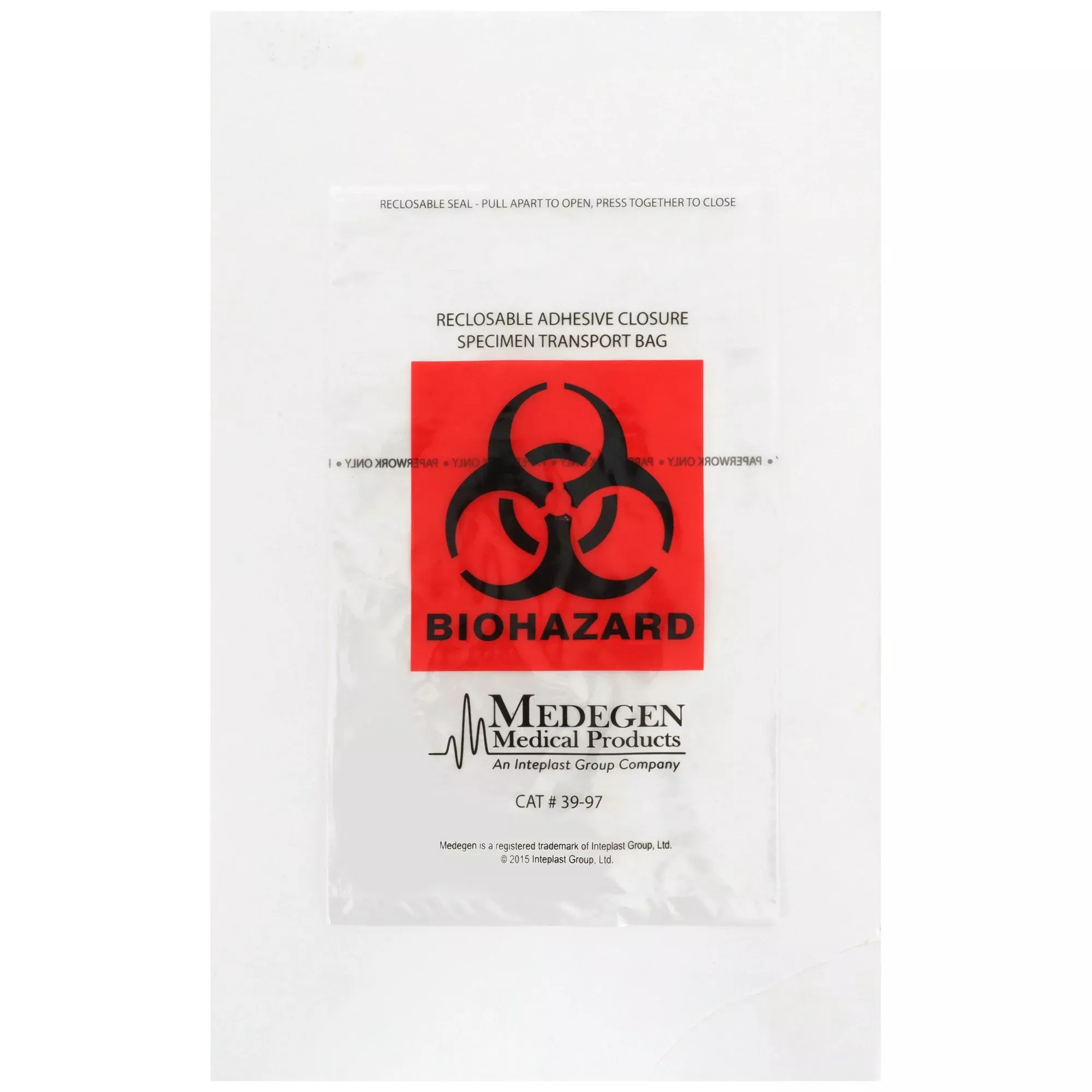 Medegen Specimen Transport Bag with Document Pouch, 6 x 9 Inch, 1 Case of 1000