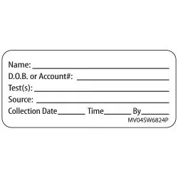 MedVision Pre-Printed / Write On Label, Patient Information, 1 x 2-1/4 Inch, 1 Roll