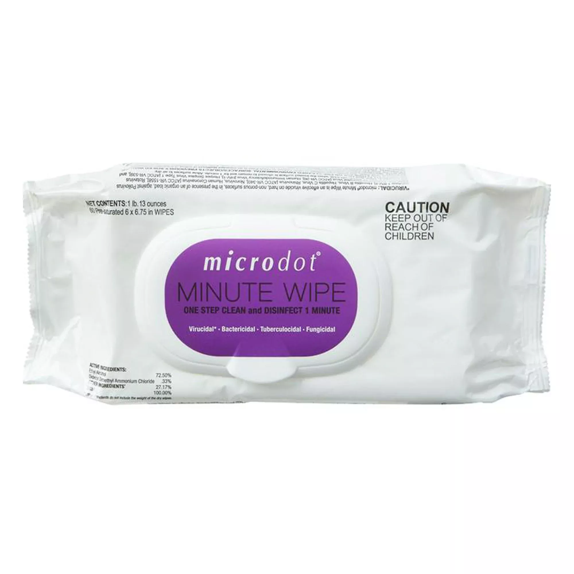 microdot Minute Wipe, 60 Count Flat Pack, 1 Pack of 60