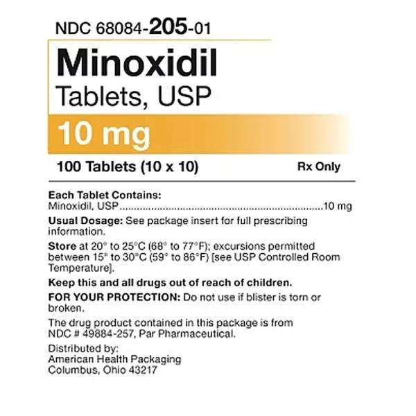 Minoxidil Tablets 10 mg (10 Packs of 10) 100 Count (RX)