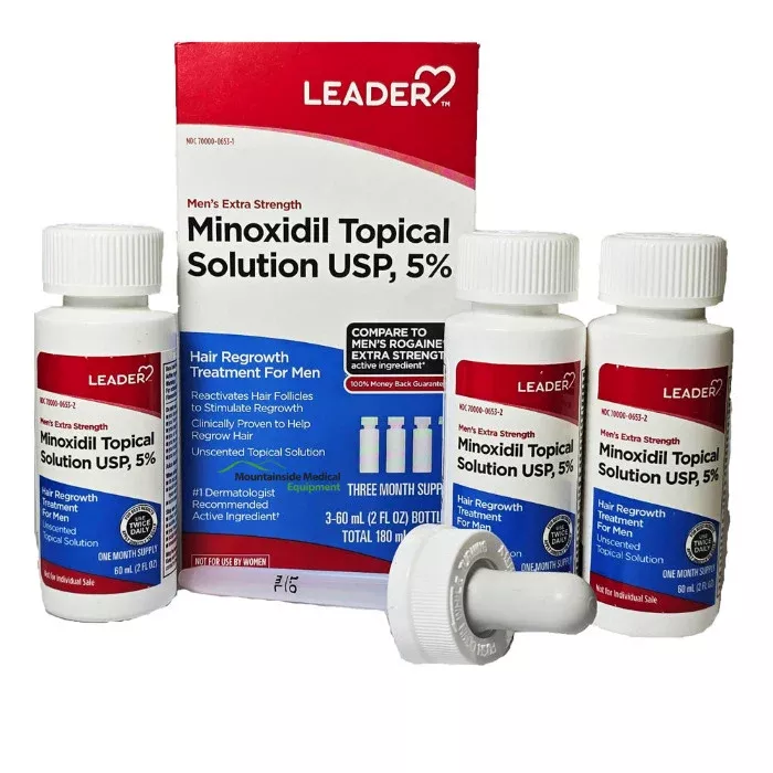 Minoxidil Topical Solution 5% Hair Regrowth Treatment For Men, 3 Month Supply
