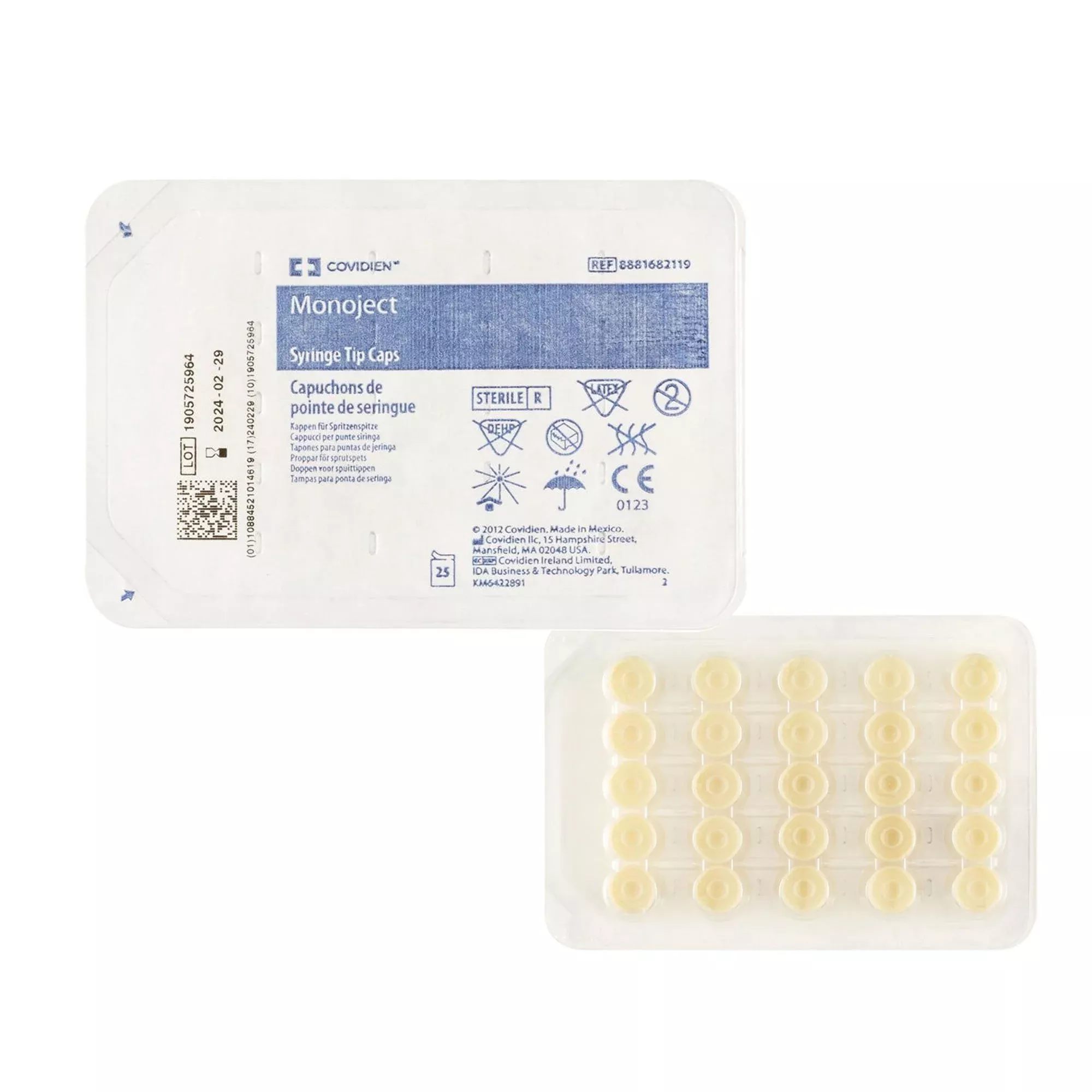 Monoject™ Syringe Tip Cap, 1 Tray of 25