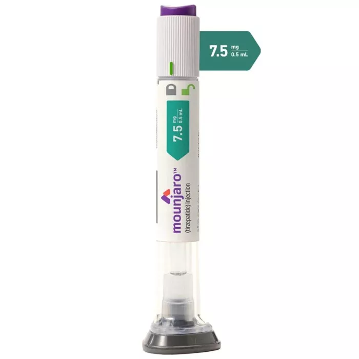 Mounjaro (Tirzepatide) Injection 7.5 mg/0.5 mL Prefilled Syringes (4-Pack) **Refrigeration Required (RX)