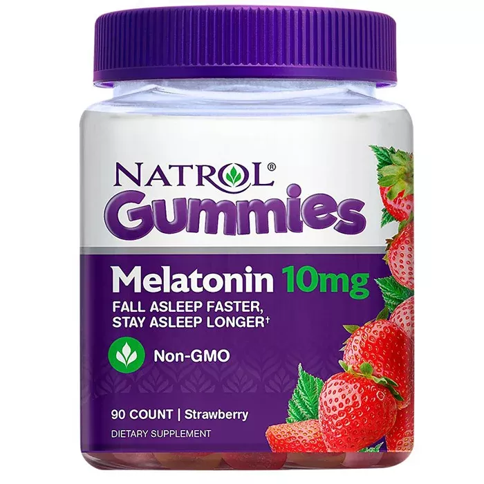 Natrol Melatonin Gummies 10 mg Sleep-Aid Strawberry Flavor - 90 Gummies