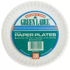 Nature's Own Green Label Paper Plate, 1 Case of 12