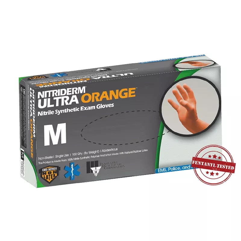 Nitriderm Ultra Orange Nitrile Exam Gloves 100/Box (Ships 3-5 days)