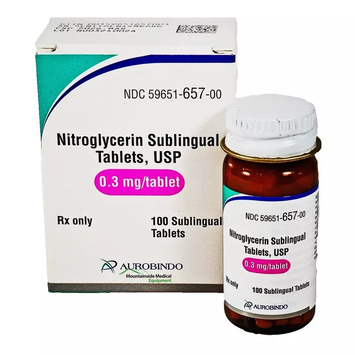 Nitroglycerin Sublingual Tablets 0.3 mg by Aurobindo (RX)