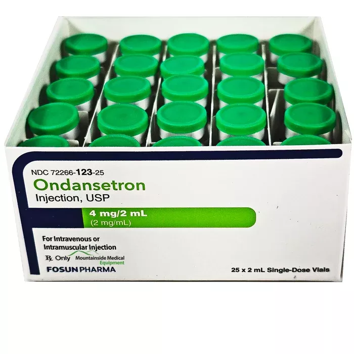 Ondansetron Injection 4 mg Per 2 mL For Nausea Relief, Preservative Free 25/Pack (RX)